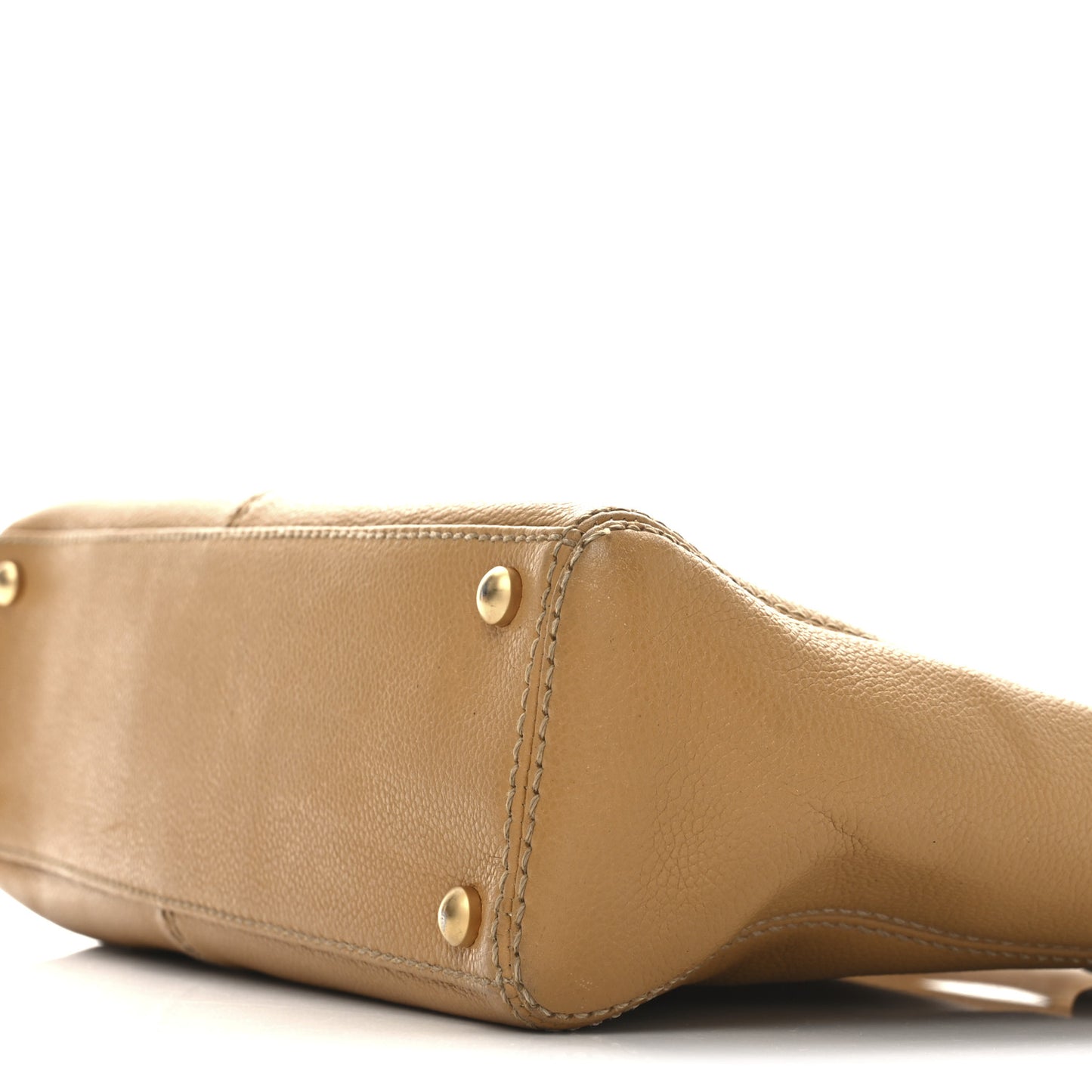 Calfskin Wood Chain Tote Light Brown