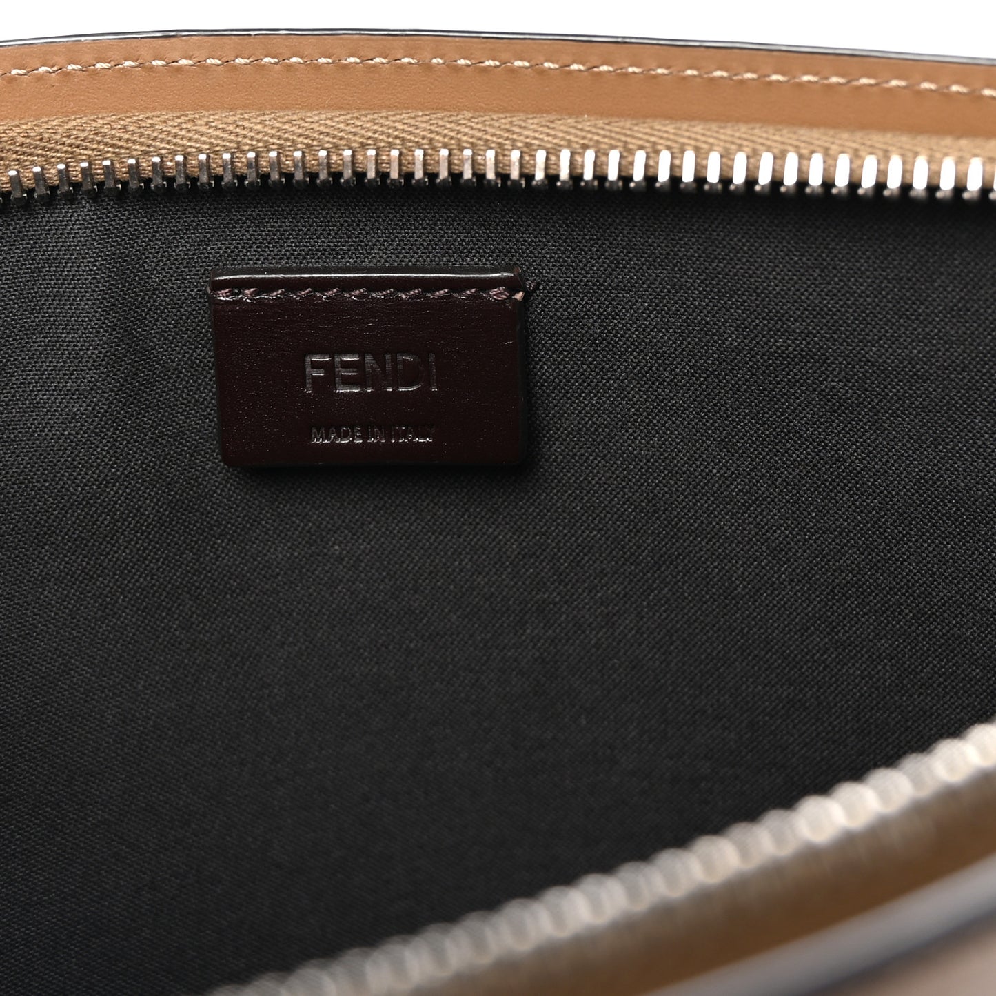 Vitello King Jacquard FF 1974 Medium Flat Pouch Tobacco Moro Sand