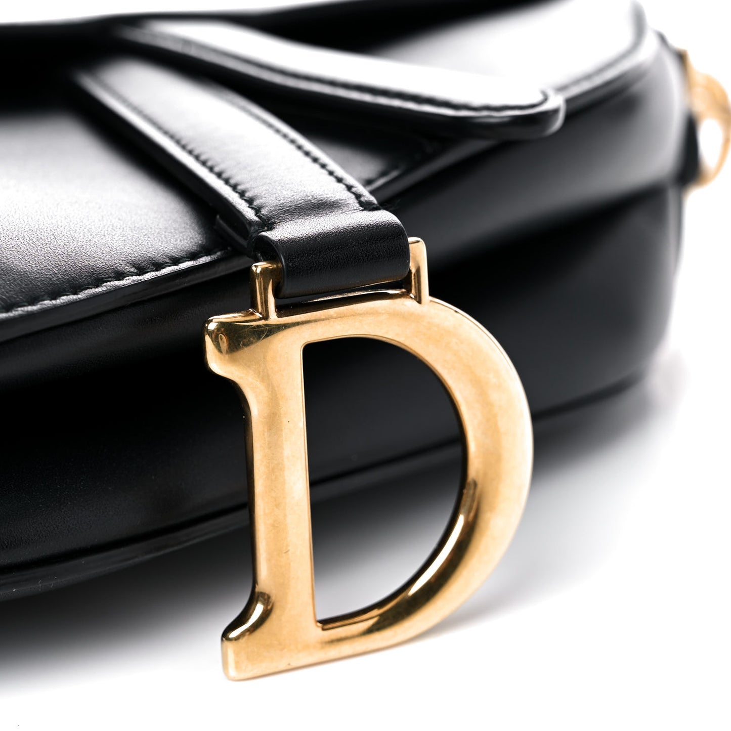 Calfskin Mini Saddle Bag Black