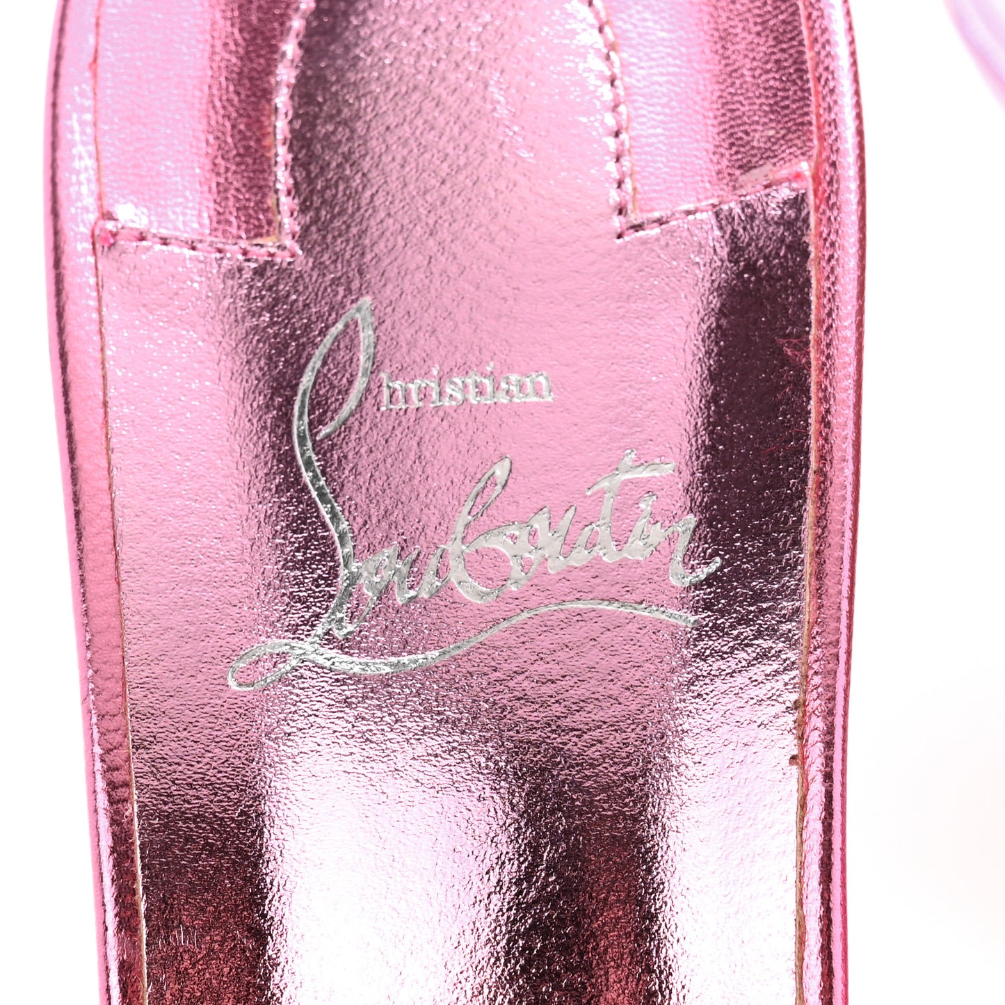 Metallic Calfskin Simply Me 70 Slide Sandals 41 Pink
