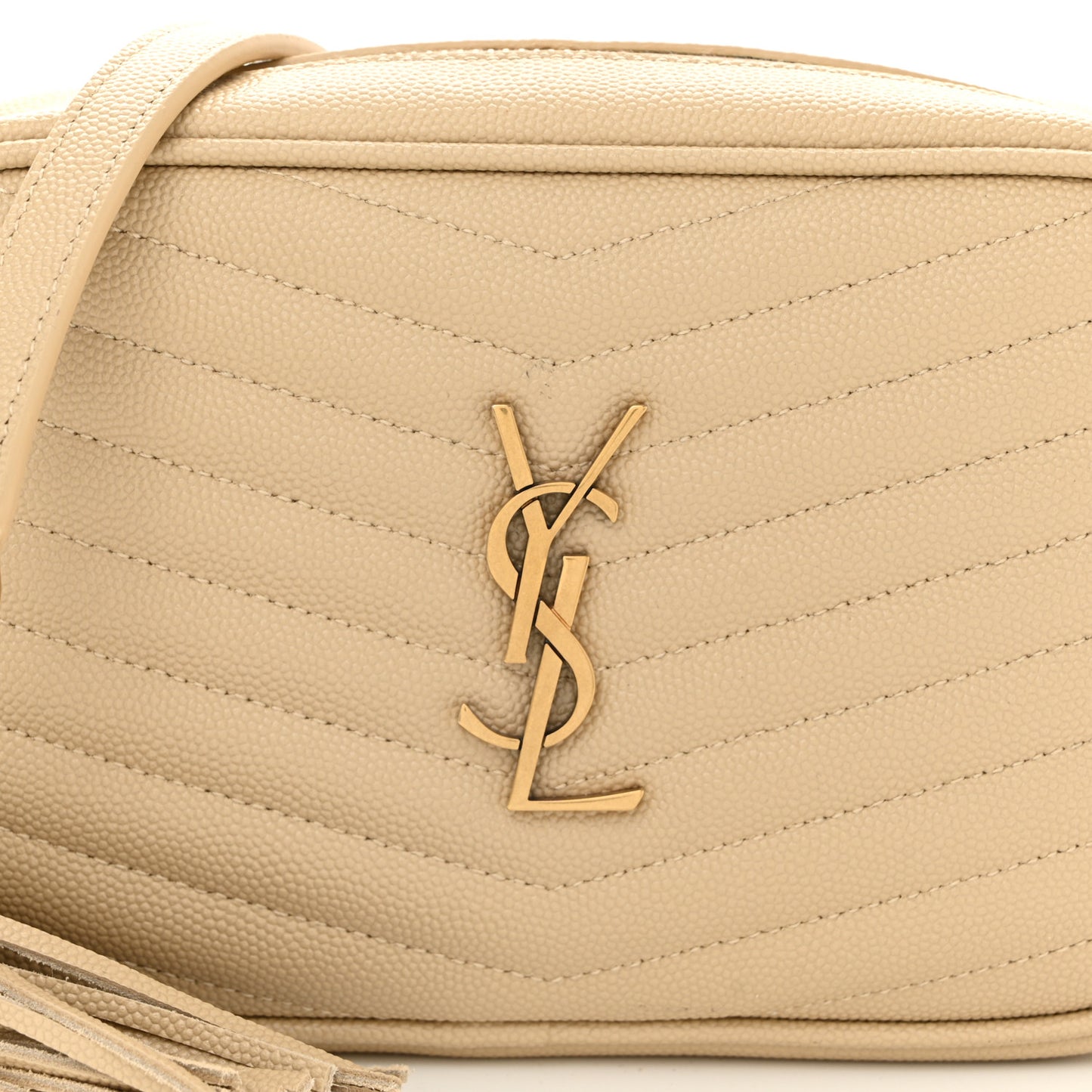 Grain De Poudre Matelasse Monogram Mini Lou Camera Bag Dark Beige