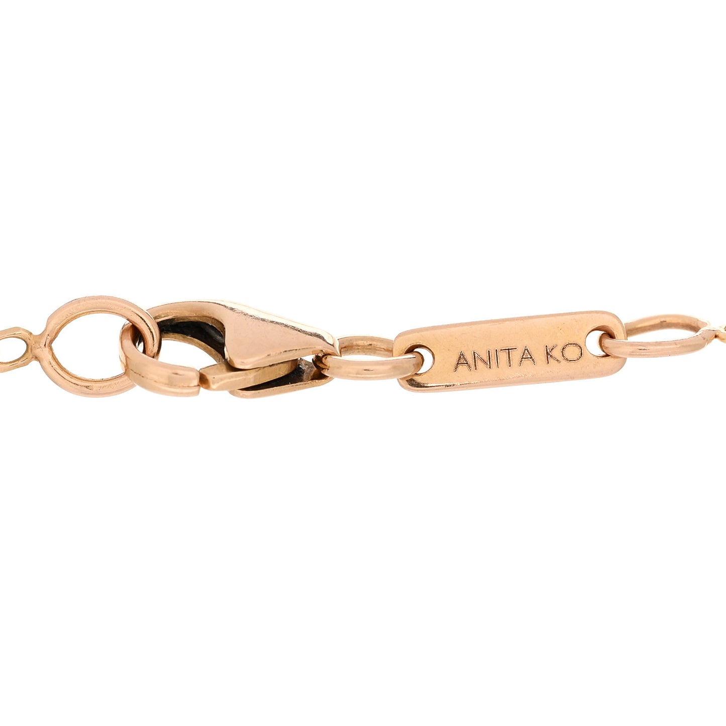 18K Rose Gold Diamond Heart Shaped Chain Bracelet