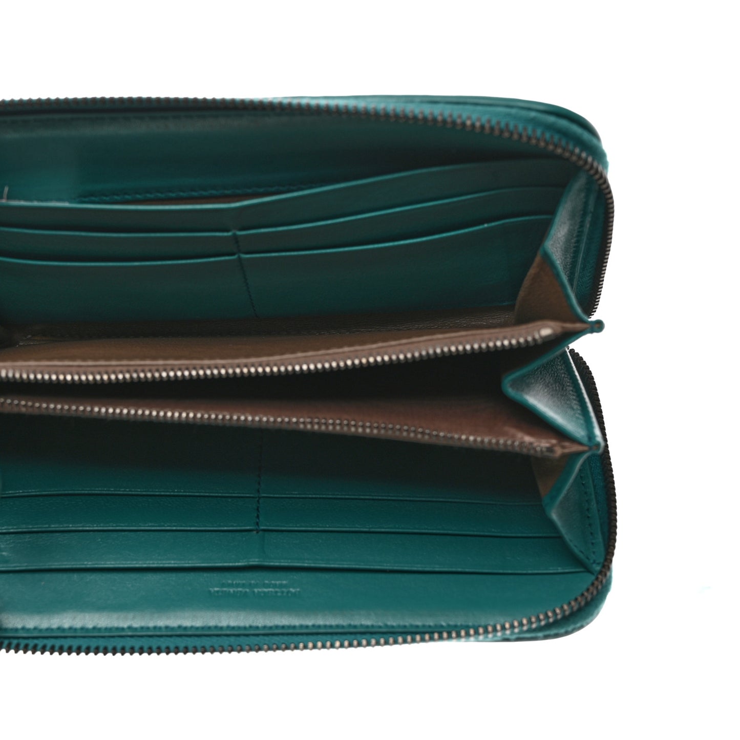 Nappa Intrecciato Zip Around Wallet Mallard