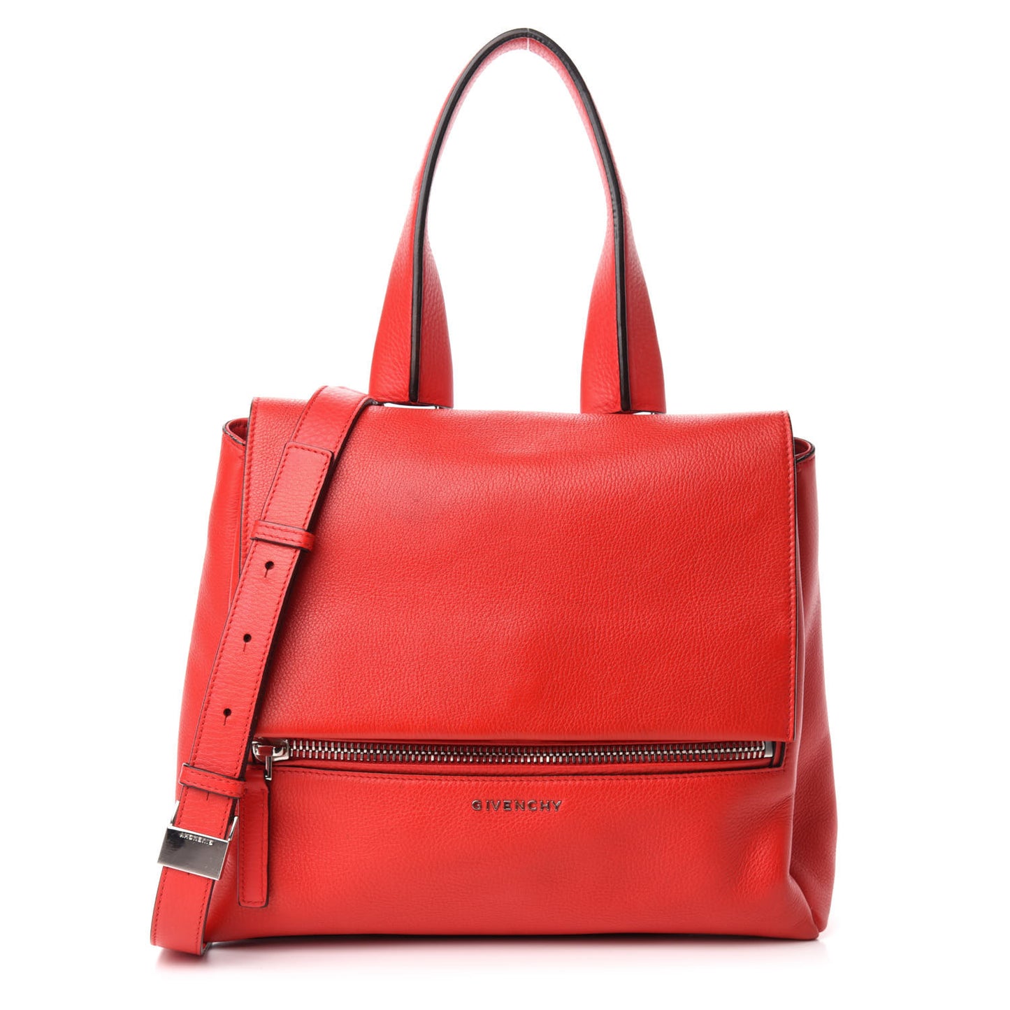 Calfskin Small Pandora Pure Flap Bag Medium Red