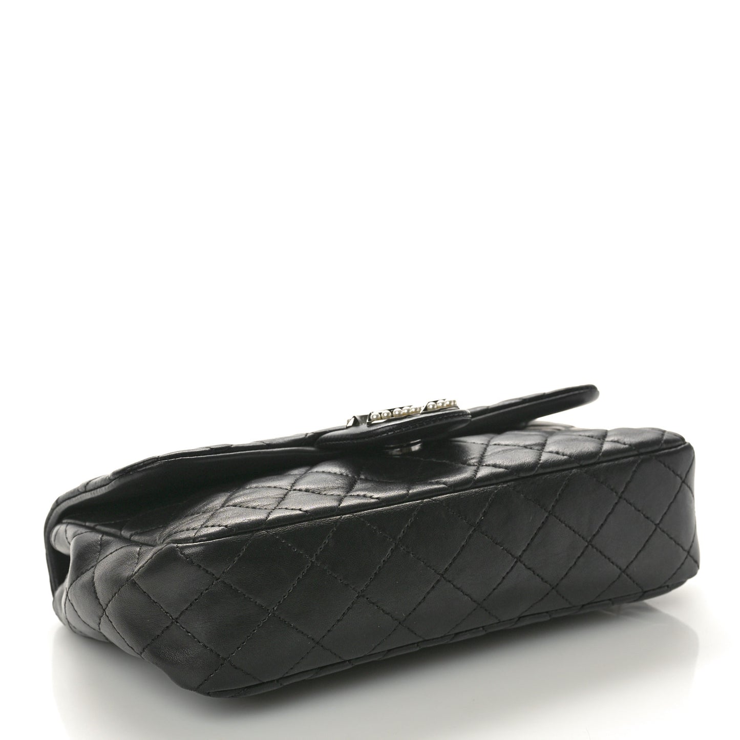 Lambskin Quilted Medium Westminster Pearl Flap Black