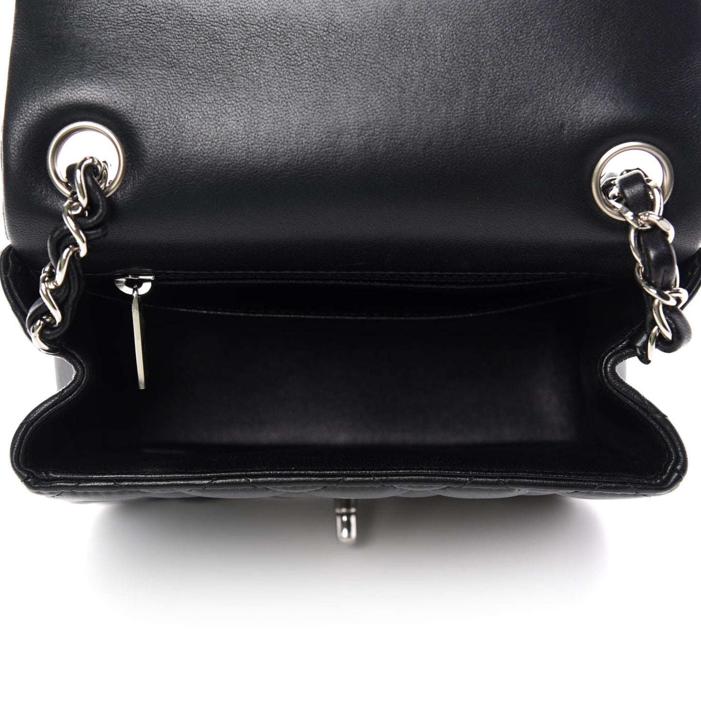Lambskin Quilted Mini Square Flap Black
