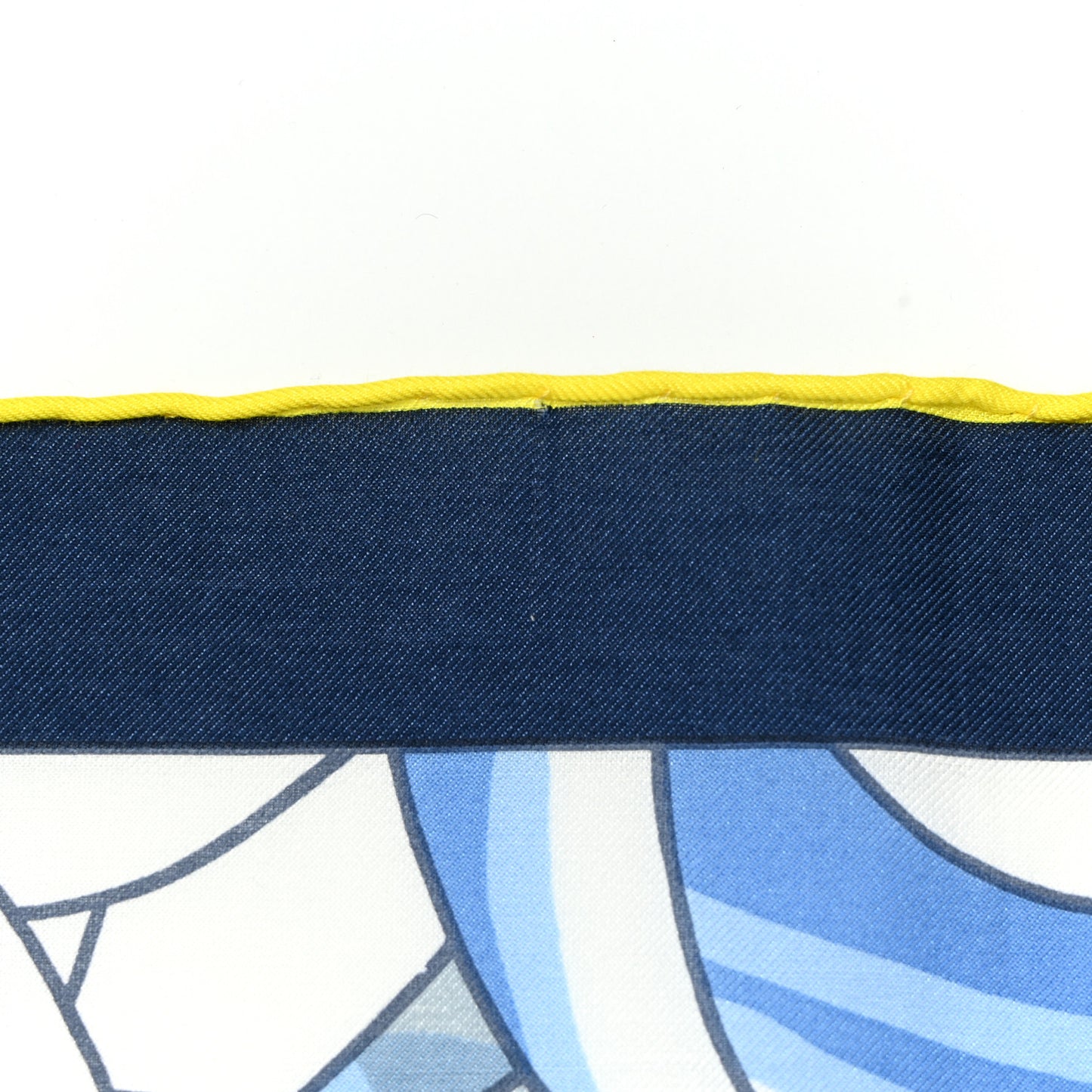 Cotton Silk Carrick Bend Scarf 100 Jaune Citron White