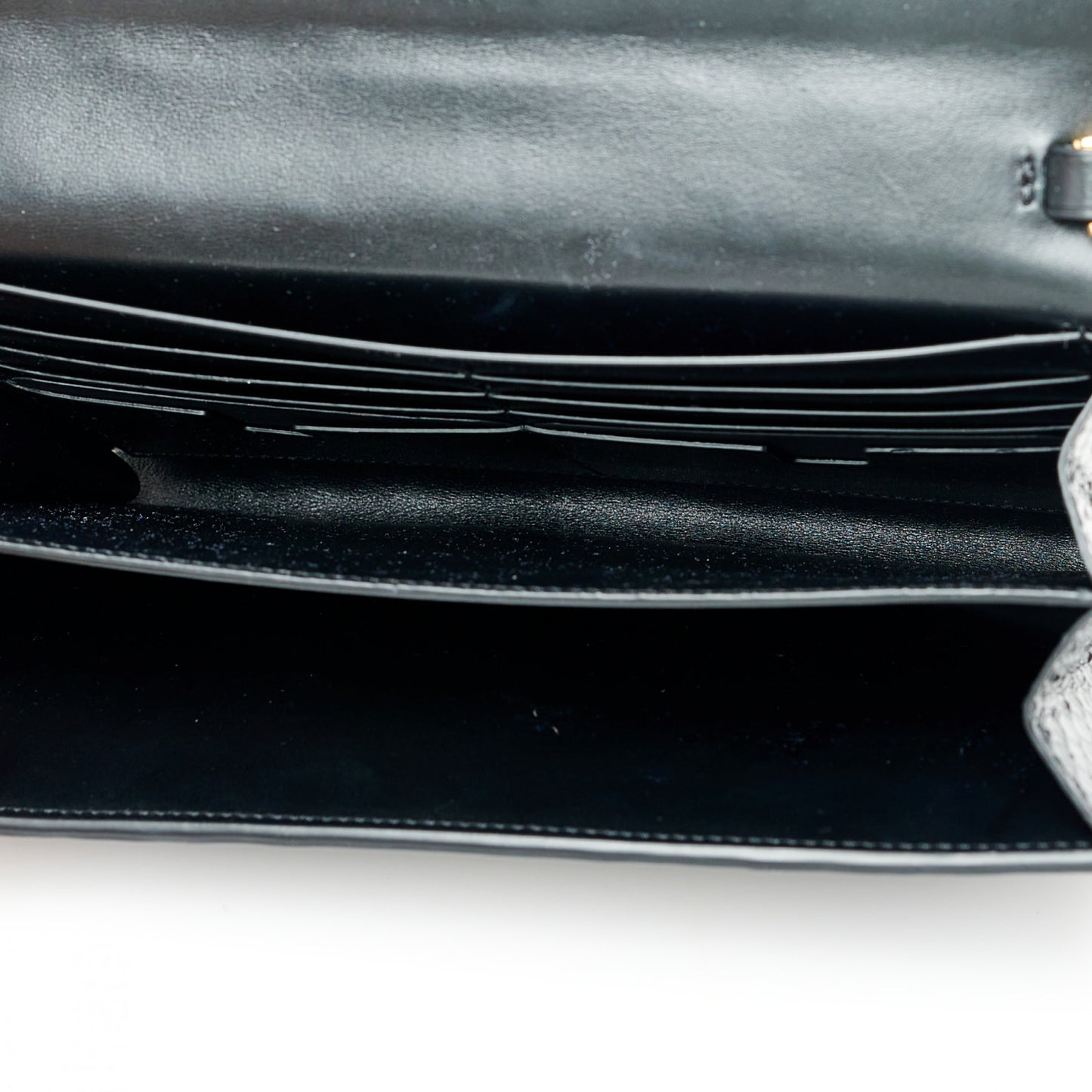 Semi Shiny Snakeskin 001 Chain Wallet Black