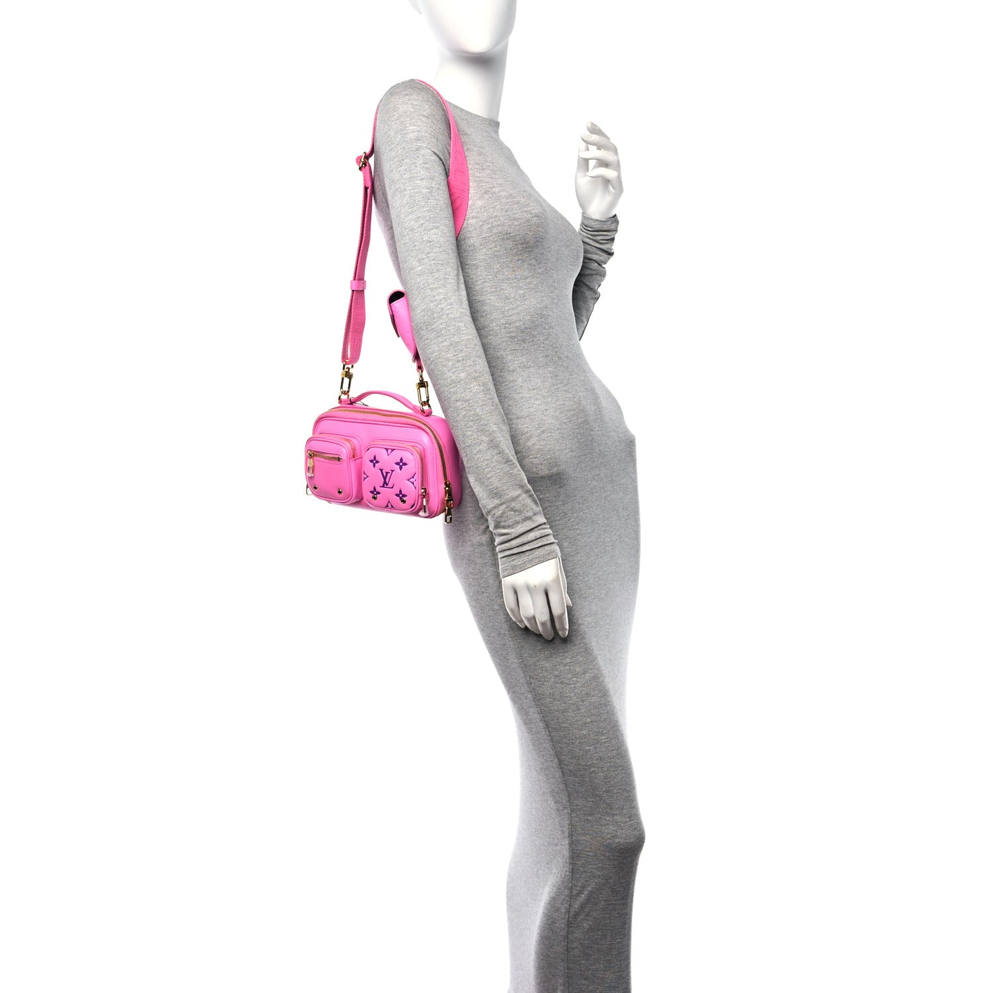 Calfskin Embossed Monogram Vuittamins Utility Crossbody Rose Violet