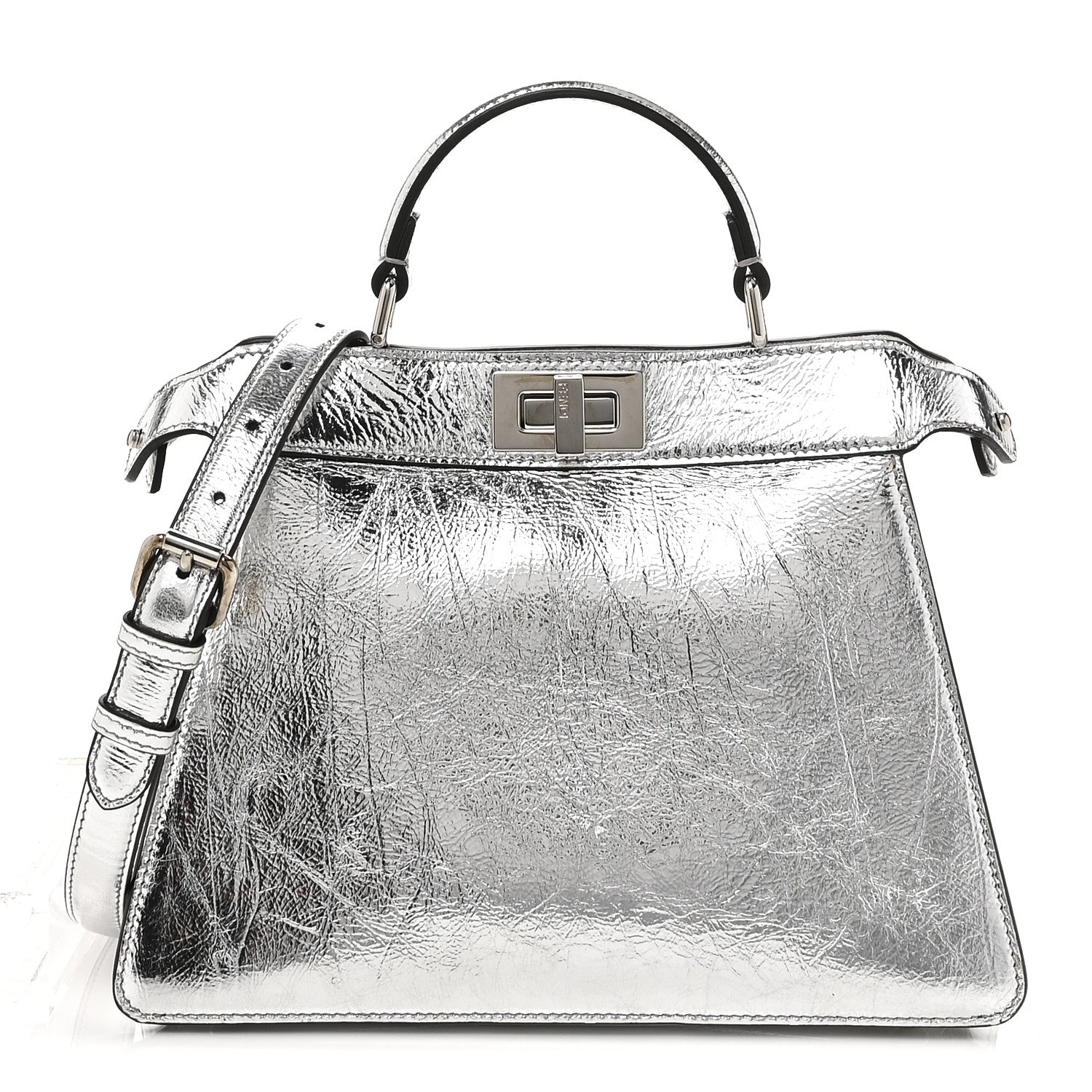 Fendi Rock Millenium Laminata Small Peekaboo I SEE U Satchel