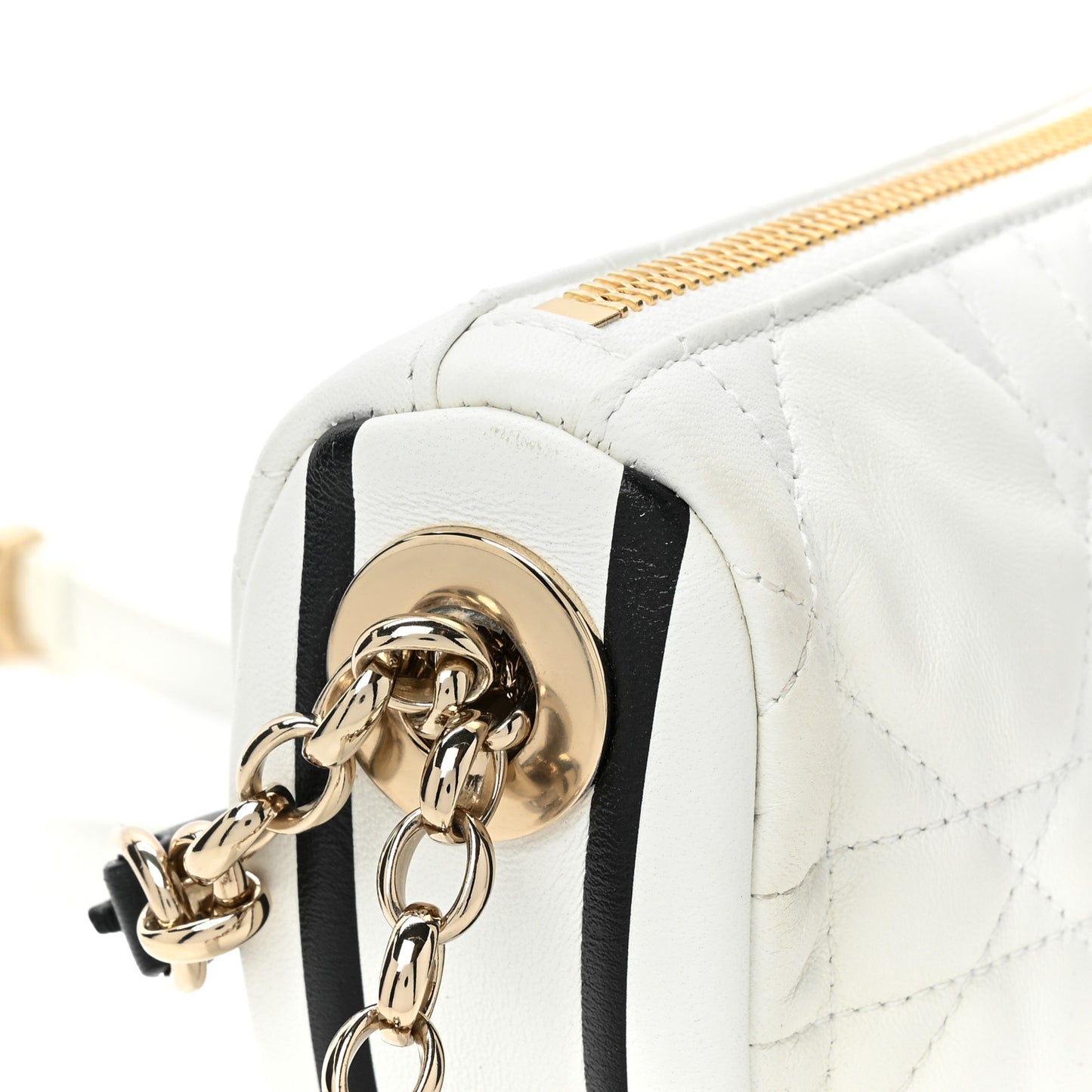 Lambskin Cannage Small Dior Vibe Hobo Bag White