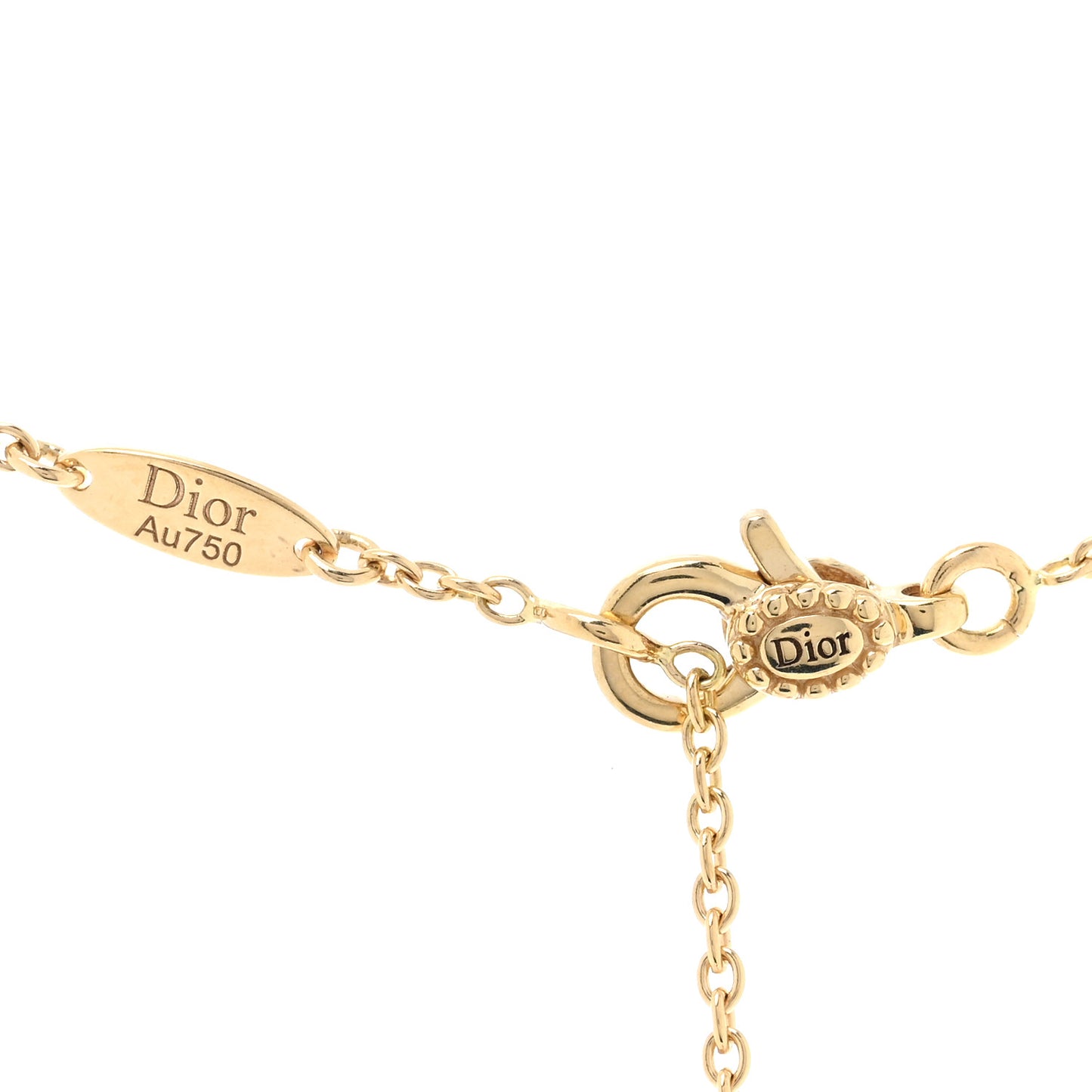 18K Yellow Gold Diamond Mother of Pearl Rose Des Vents Necklace