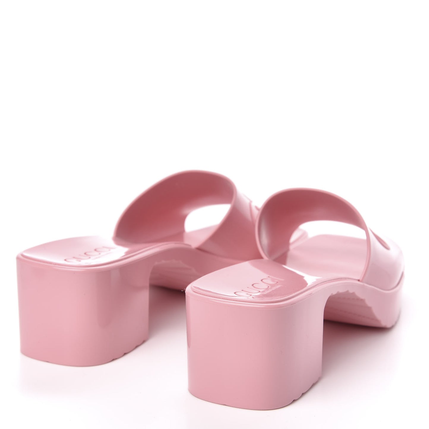 Rubber Gucci Logo Womens Platform 20/60mm Slide Sandals 36 Wild Rose