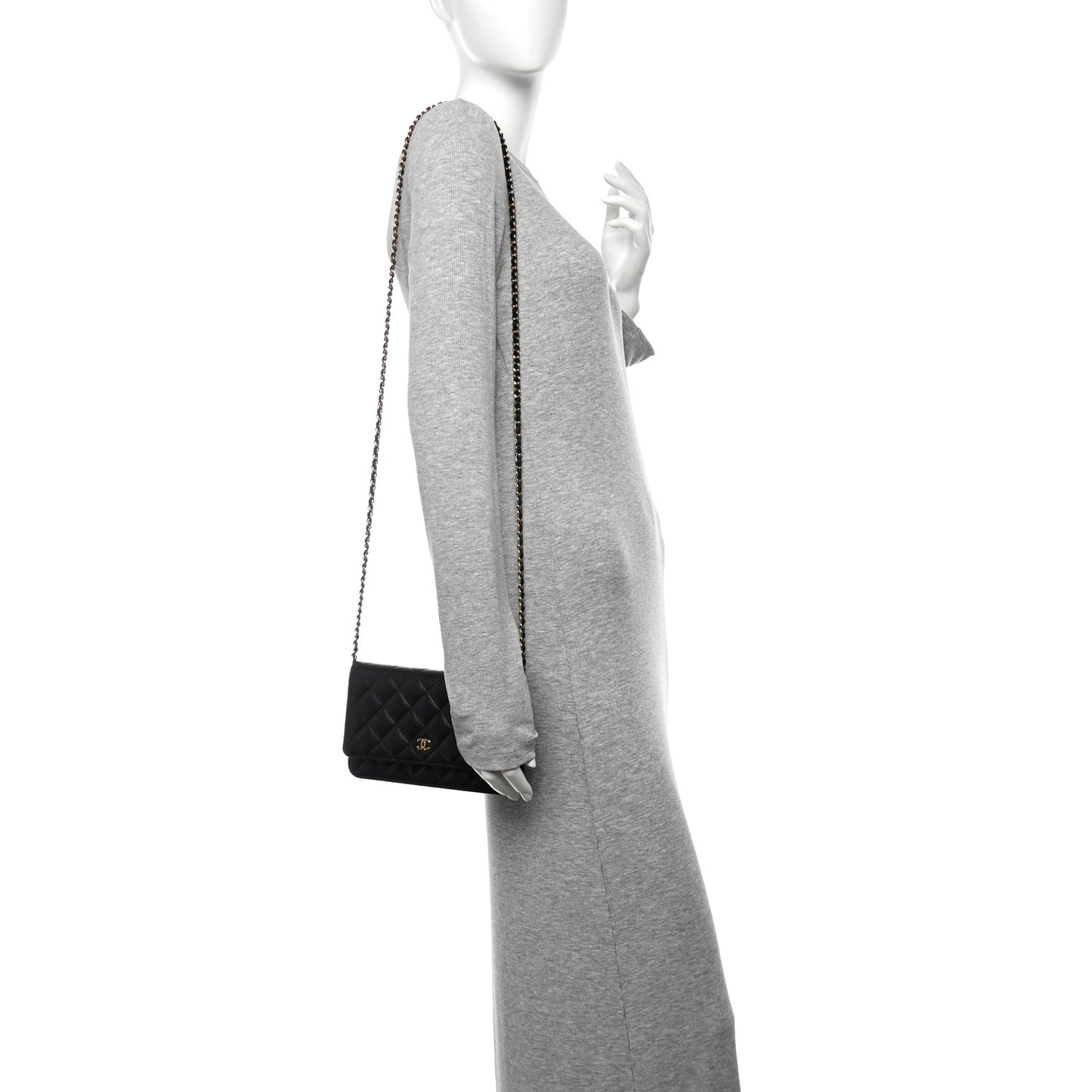 Caviar Quilted Wallet On Chain WOC Black