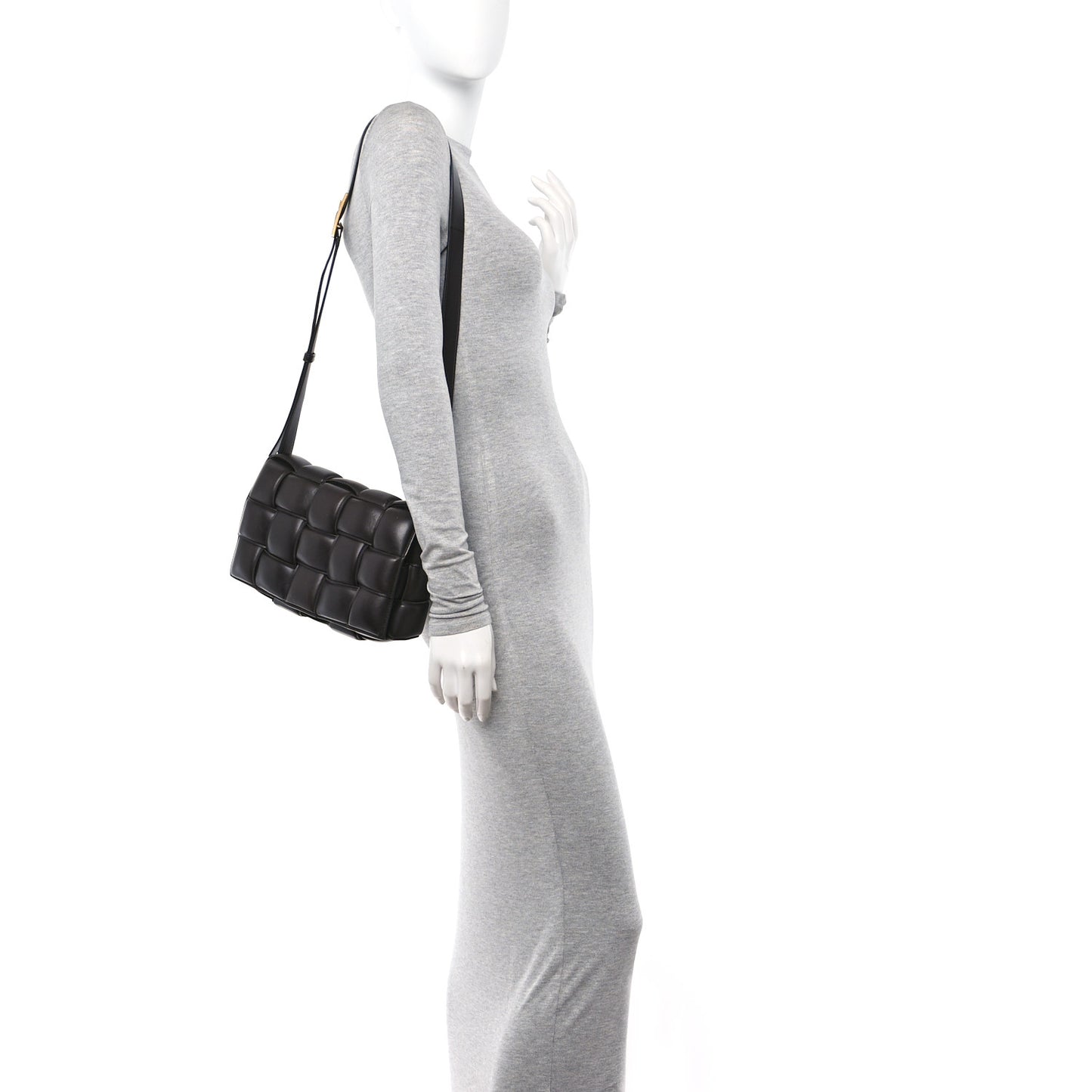 Nappa Maxi Intreccio Padded Cassette Crossbody Bag Fondente
