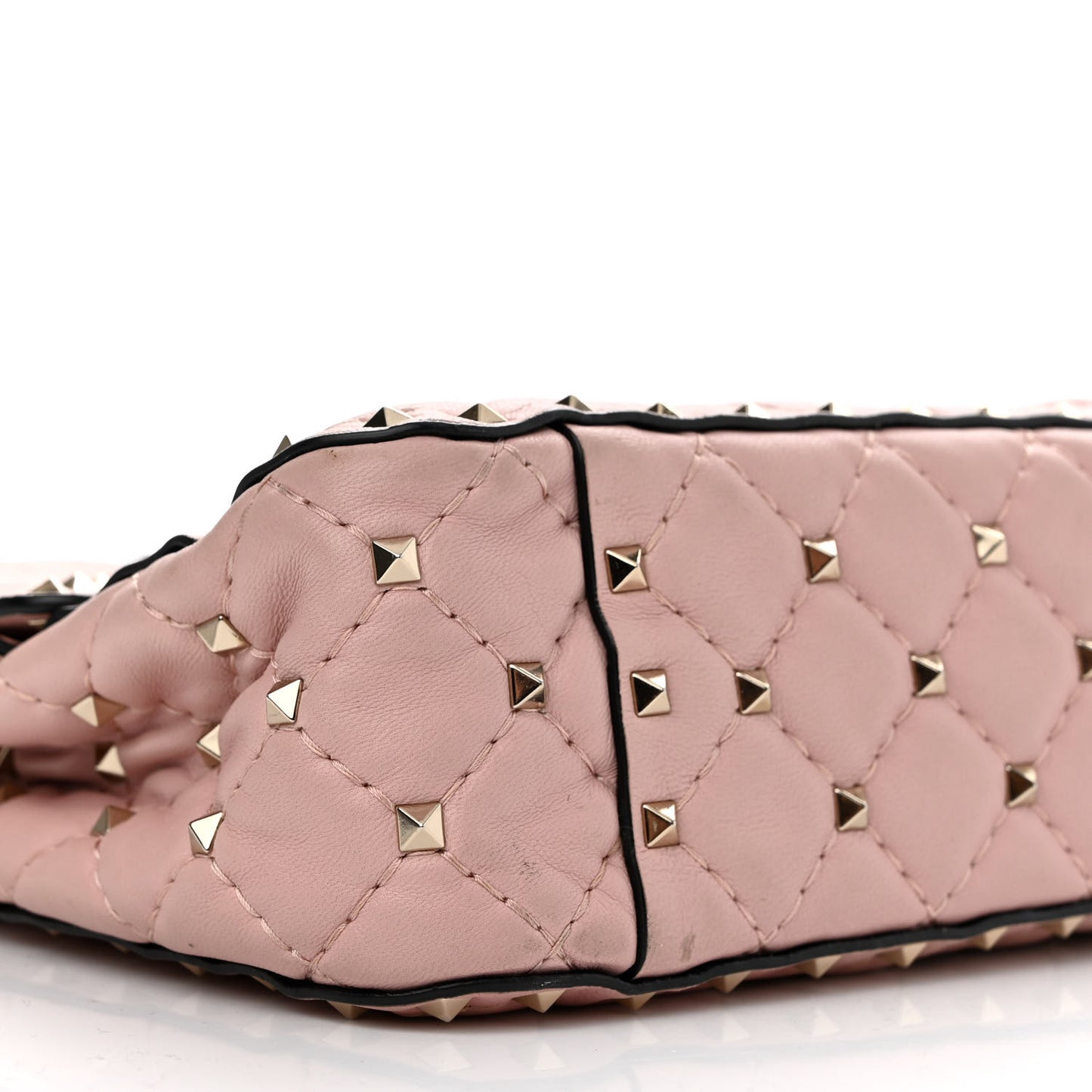 Nappa Medium Rockstud Spike Shoulder Bag Water Rose