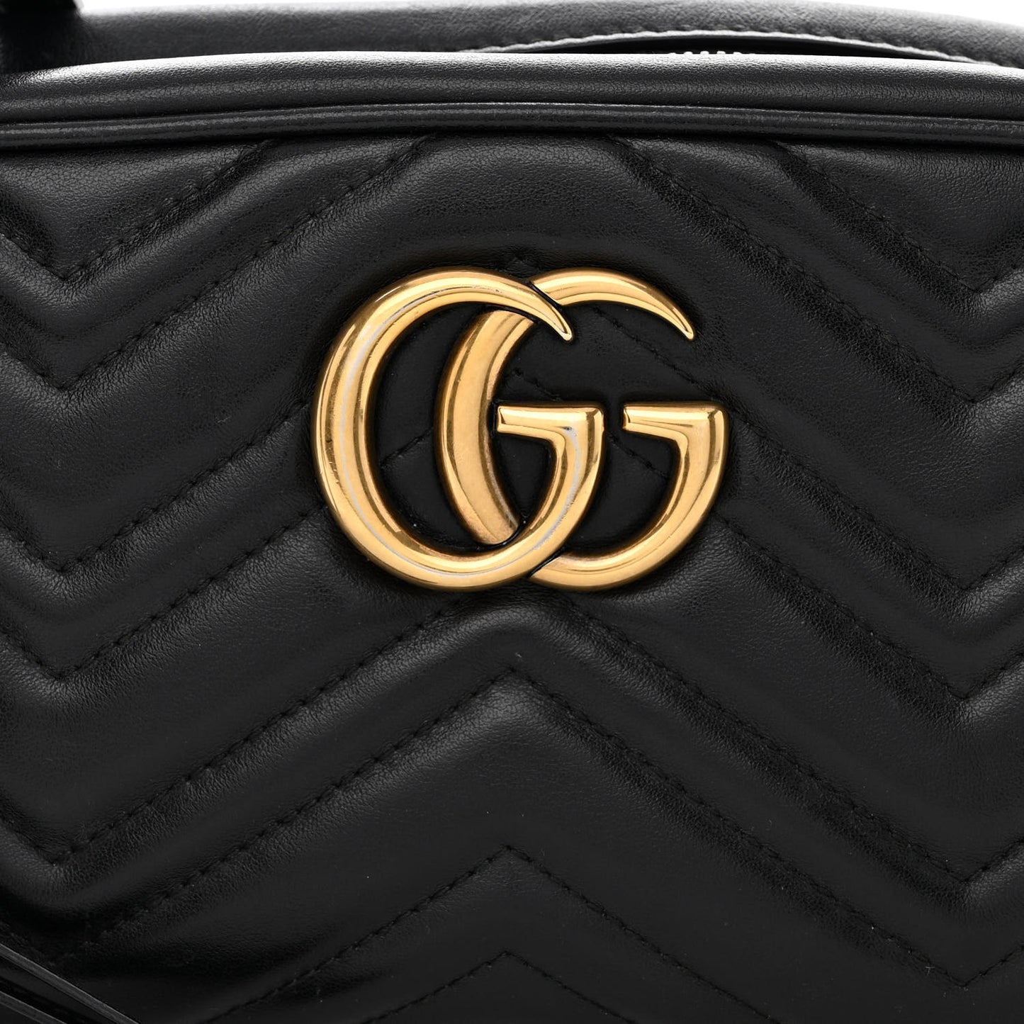 Calfskin Matelasse Small GG Marmont Chain Shoulder Bag Black