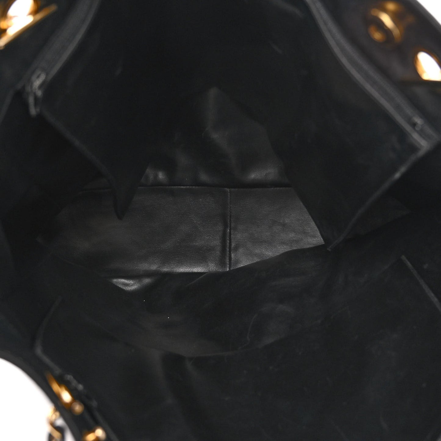 Lambskin Quilted CC Shopping Tote Black