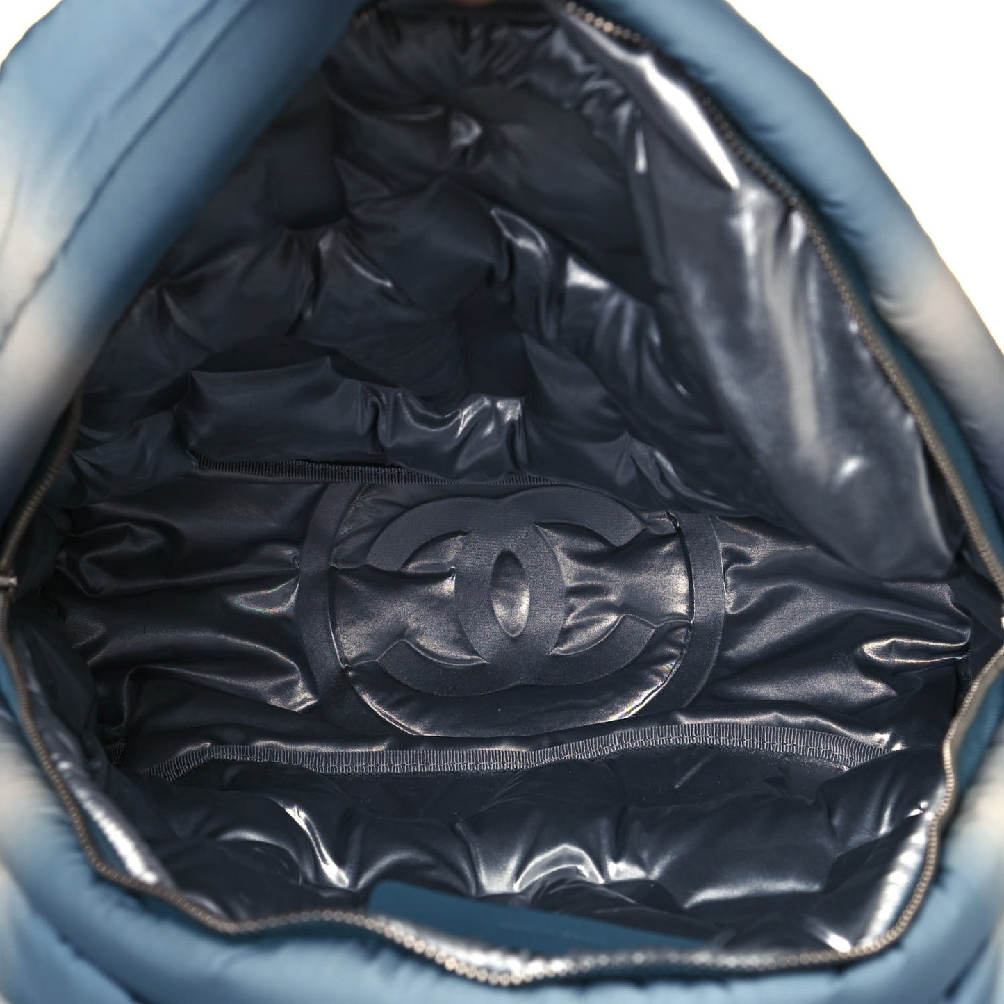 Nylon Embossed Small Doudoune Backpack Black Blue White