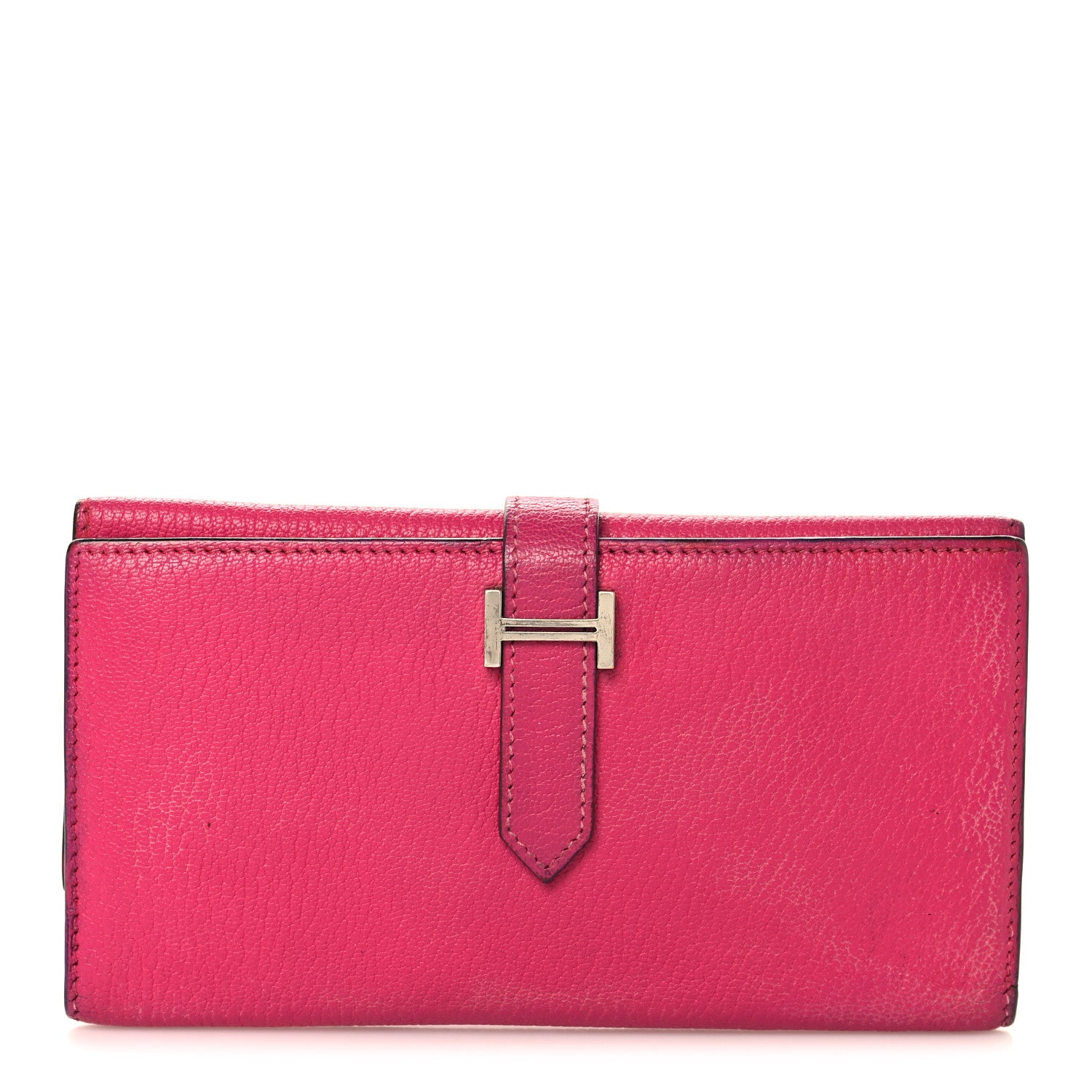 Hermes Chevre Mysore Tri-Fold Bearn Wallet Rose Shocking 1862411