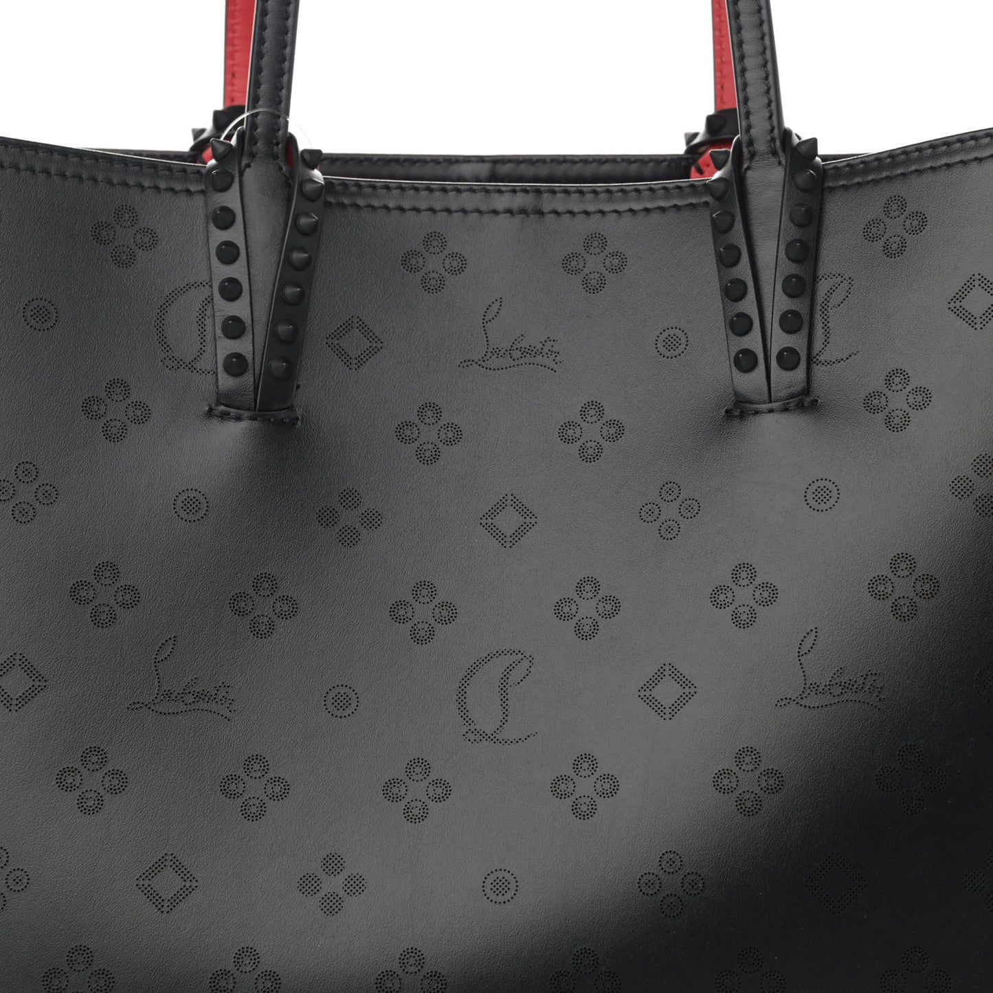 Calfskin Loubinthesky East West Cabata Tote Black