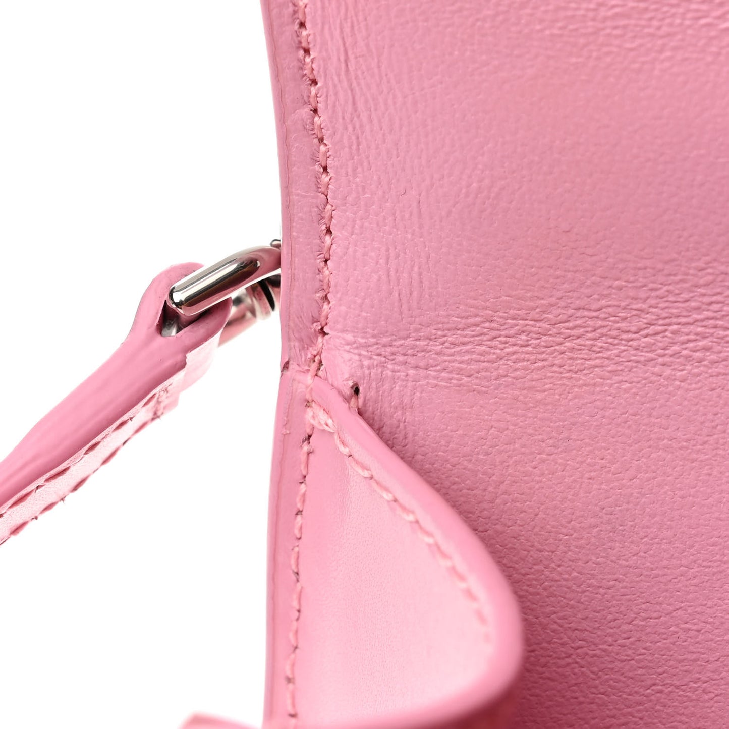 Shiny Box Calfskin Tonal B Hourglass Top Handle Bag XS Candy Pink