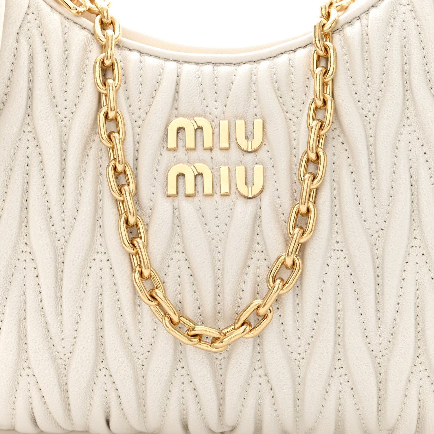 Miu Miu Nappa Matelasse Shoulder Bag White 8 of 10