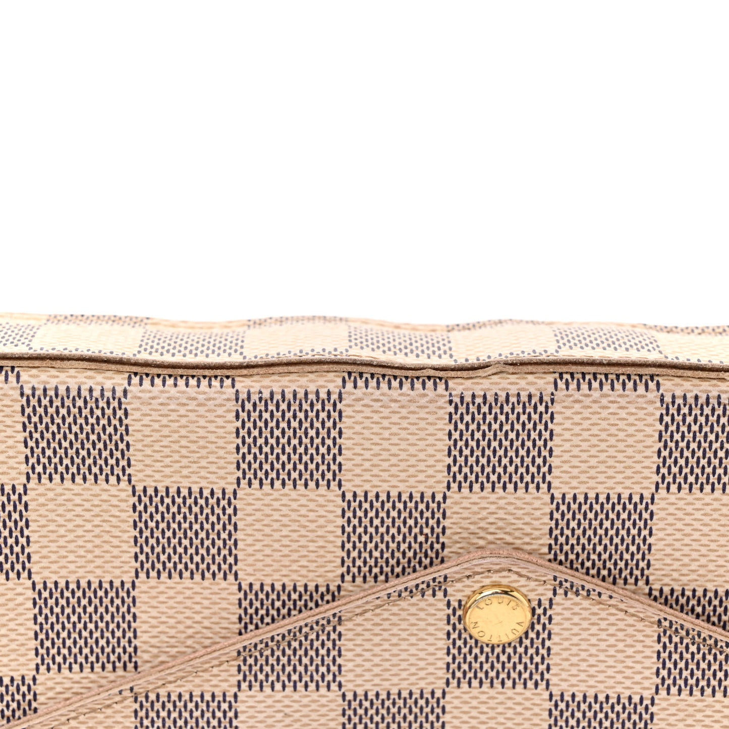 Damier Azur Pochette Felicie Chain Wallet Rose Ballerine