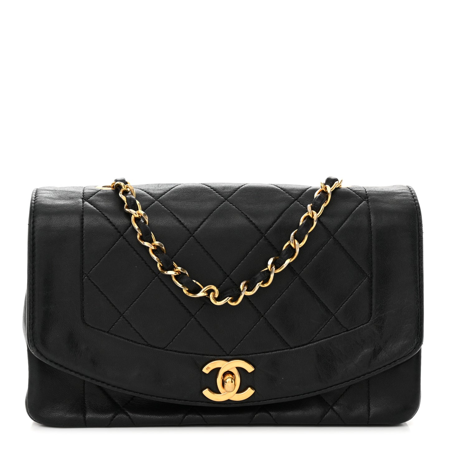 Lambskin Quilted Small Single Flap Black