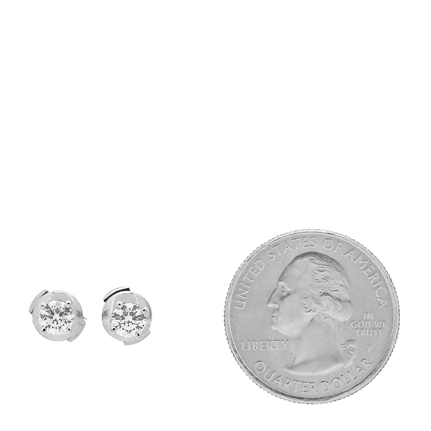 Platinum Diamond .80ctw Solitaire Earrings