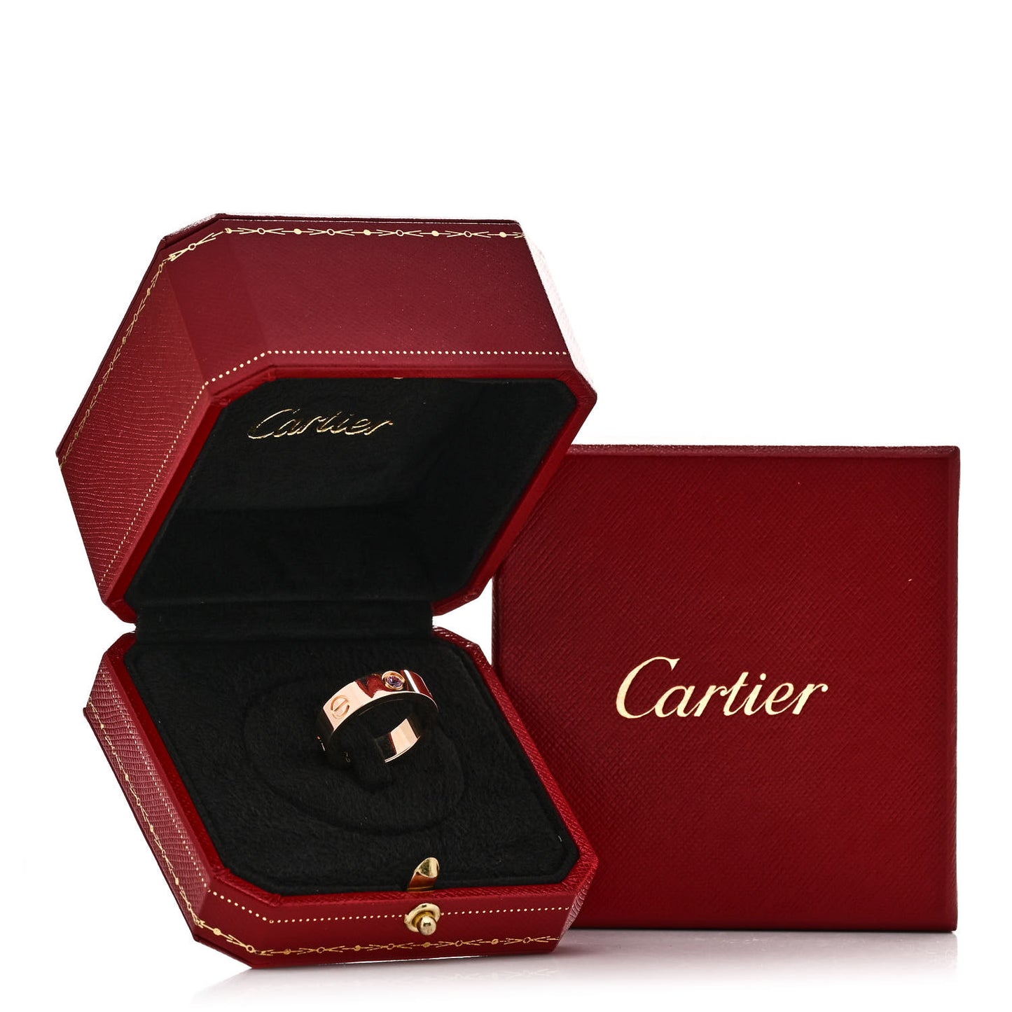 18K Pink Gold Pink Sapphire 5.5mm LOVE Ring 53 6.25