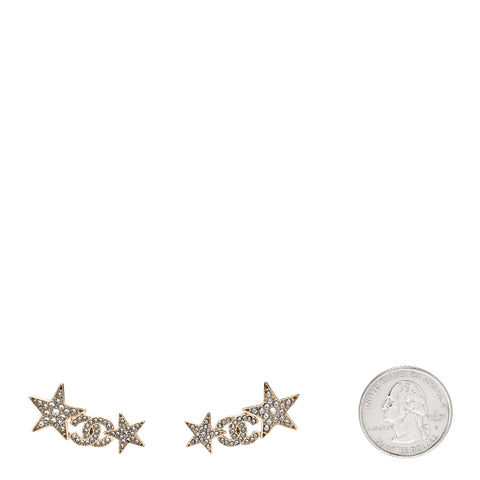 Crystal Star CC Earrings Gold