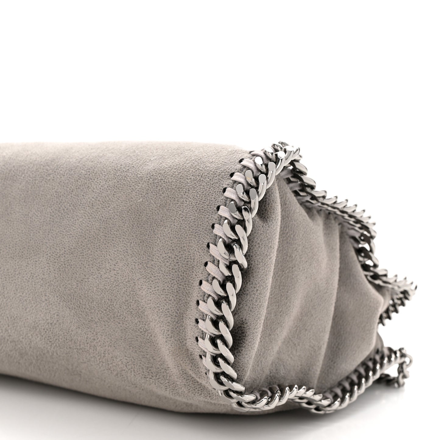 Shaggy Deer Mini Falabella Fold Over Tote Light Grey
