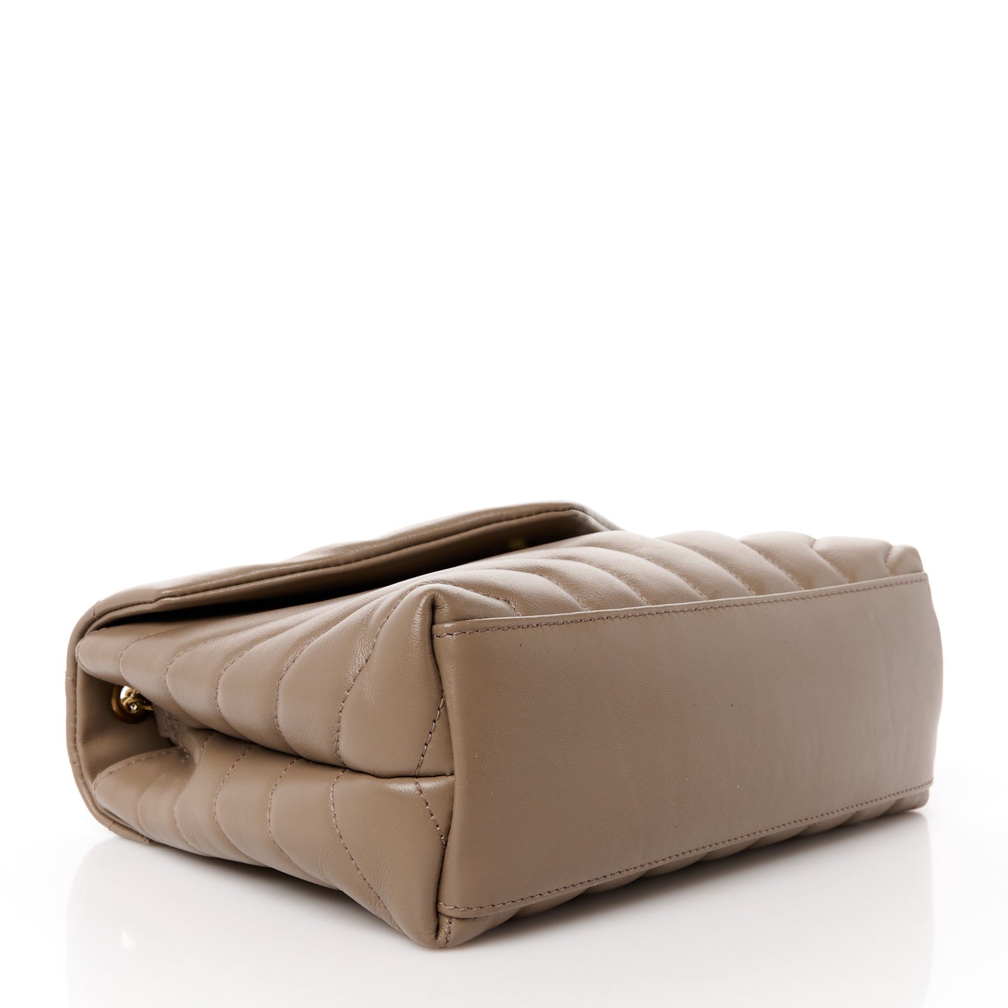 Calfskin Y Quilted Monogram Small Loulou Chain Satchel Taupe