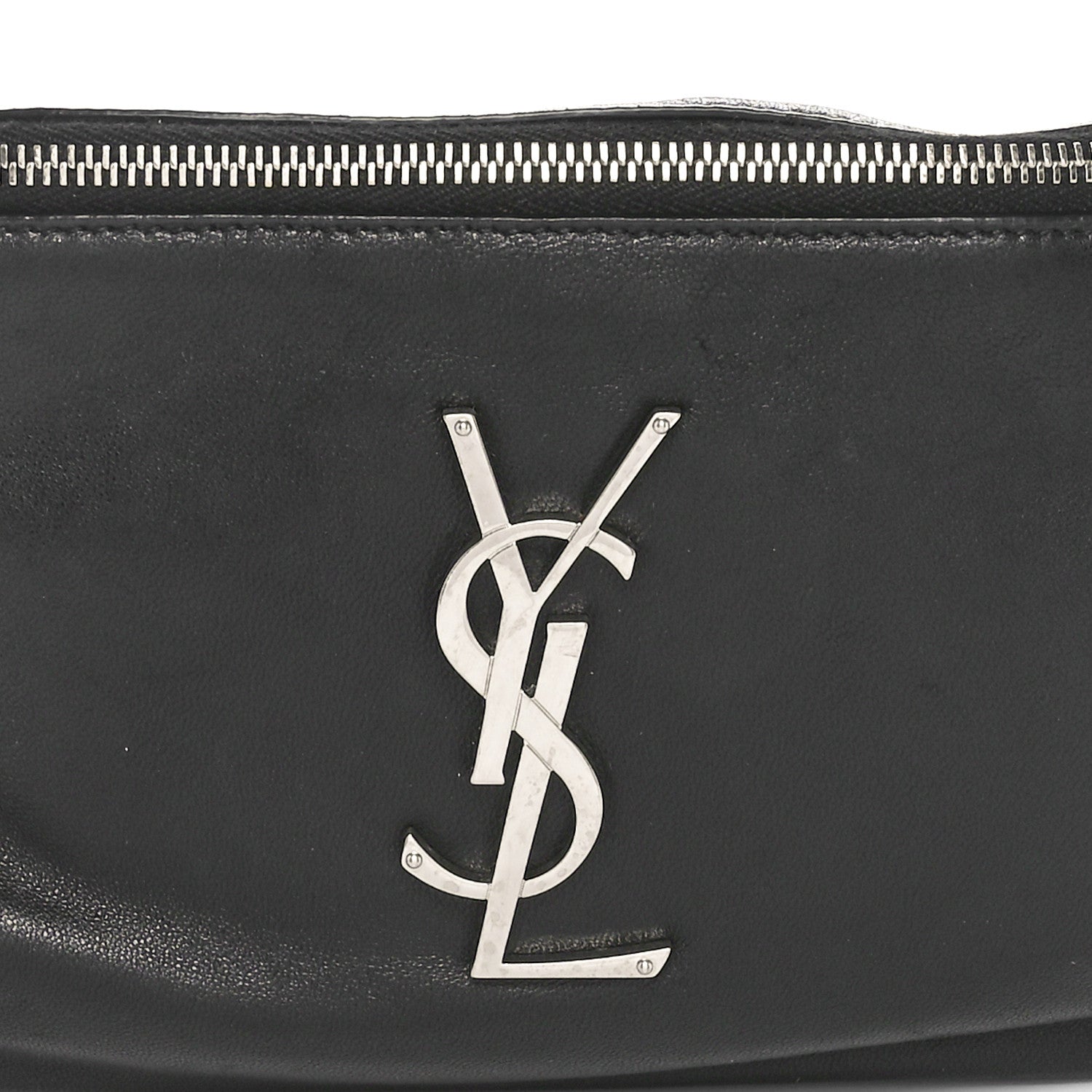 Saint Laurent Lambskin Monogram Belt Bag Black 8 of 10