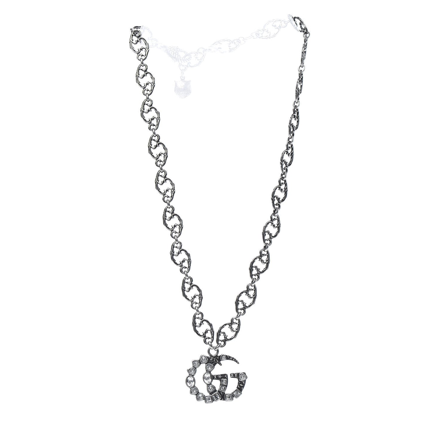 Crystal Marmont Necklace Aged Silver