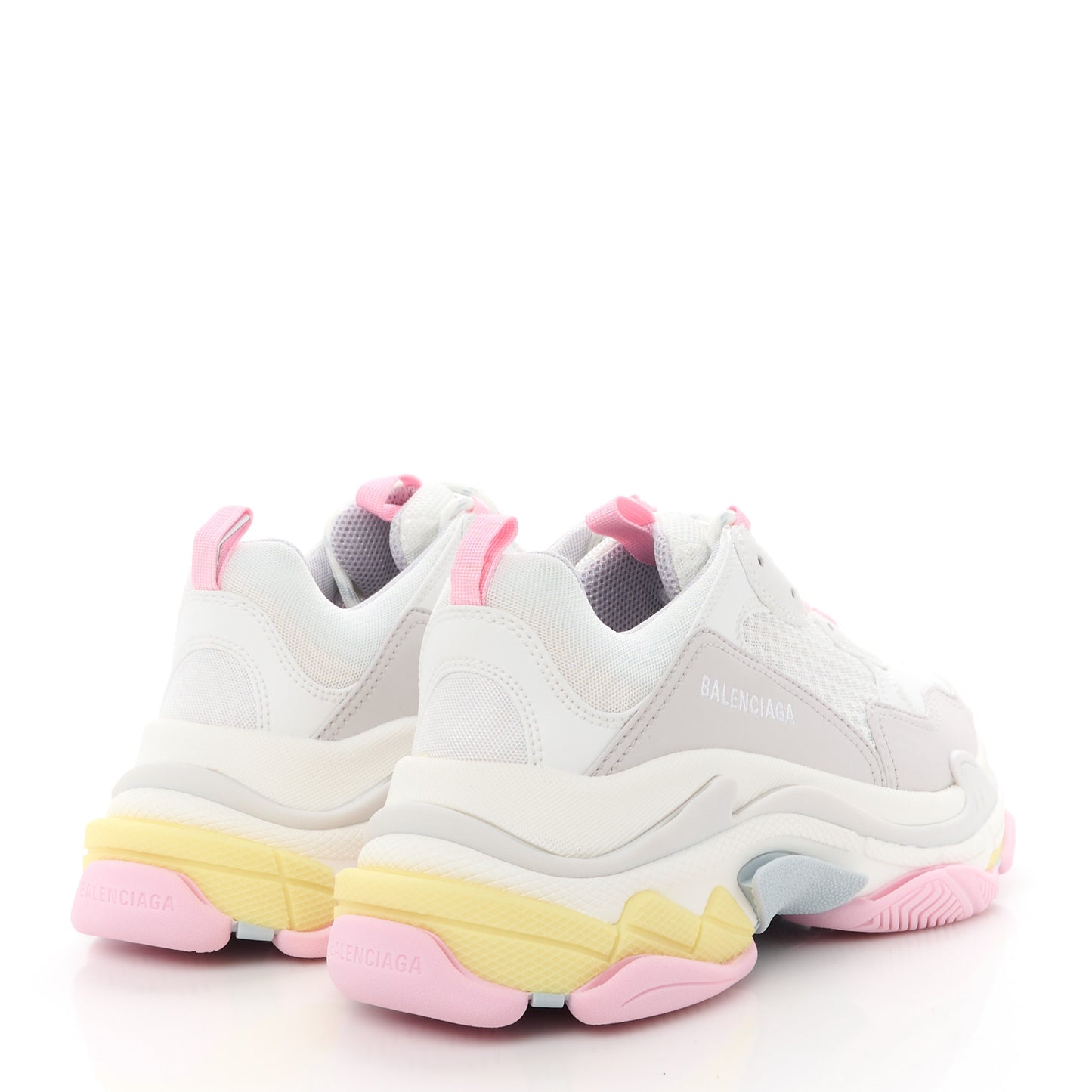 Fabric Mesh Multicolor Womens Triple S Sneakers 41 Yellow Pink Grey White