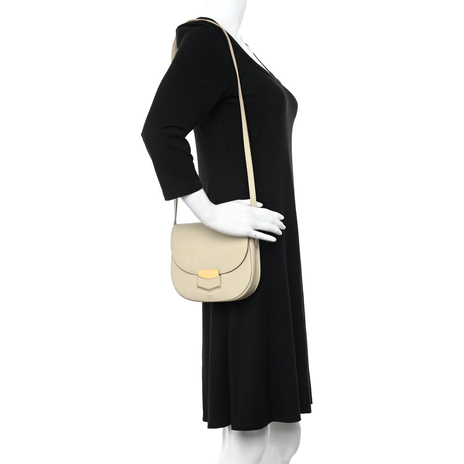 Celine Grained Calfskin Small Trotteur Linen 2 of 15