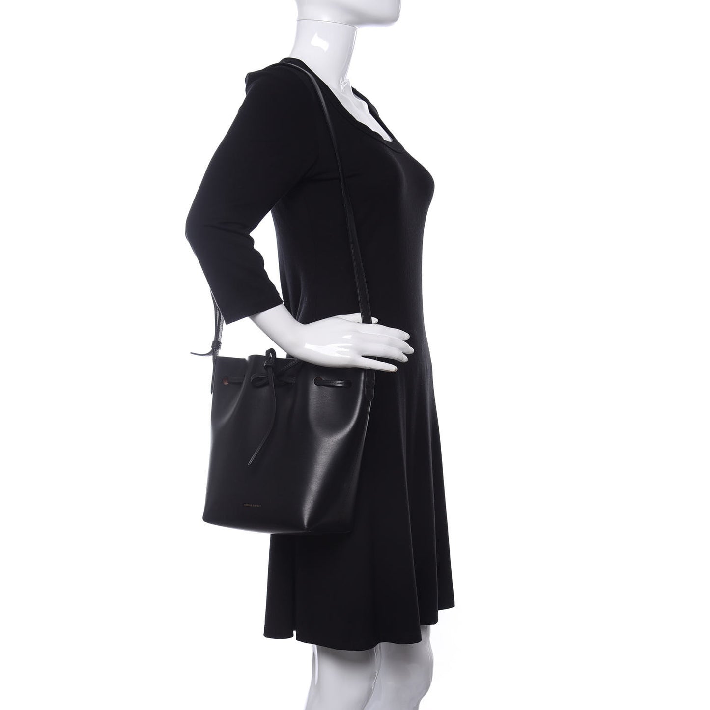 Calfskin Mini Bucket Bag Black Ballerina