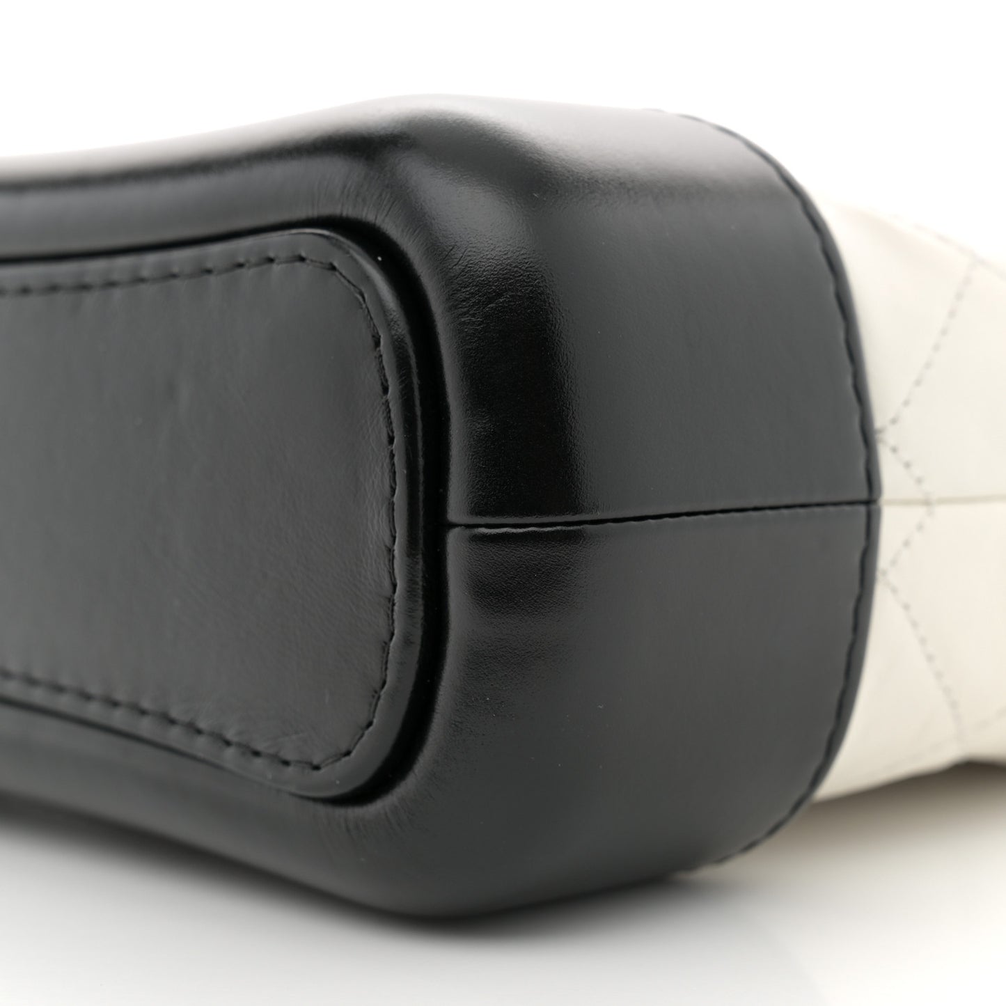Aged Calfskin Quilted Small Gabrielle Hobo Black White