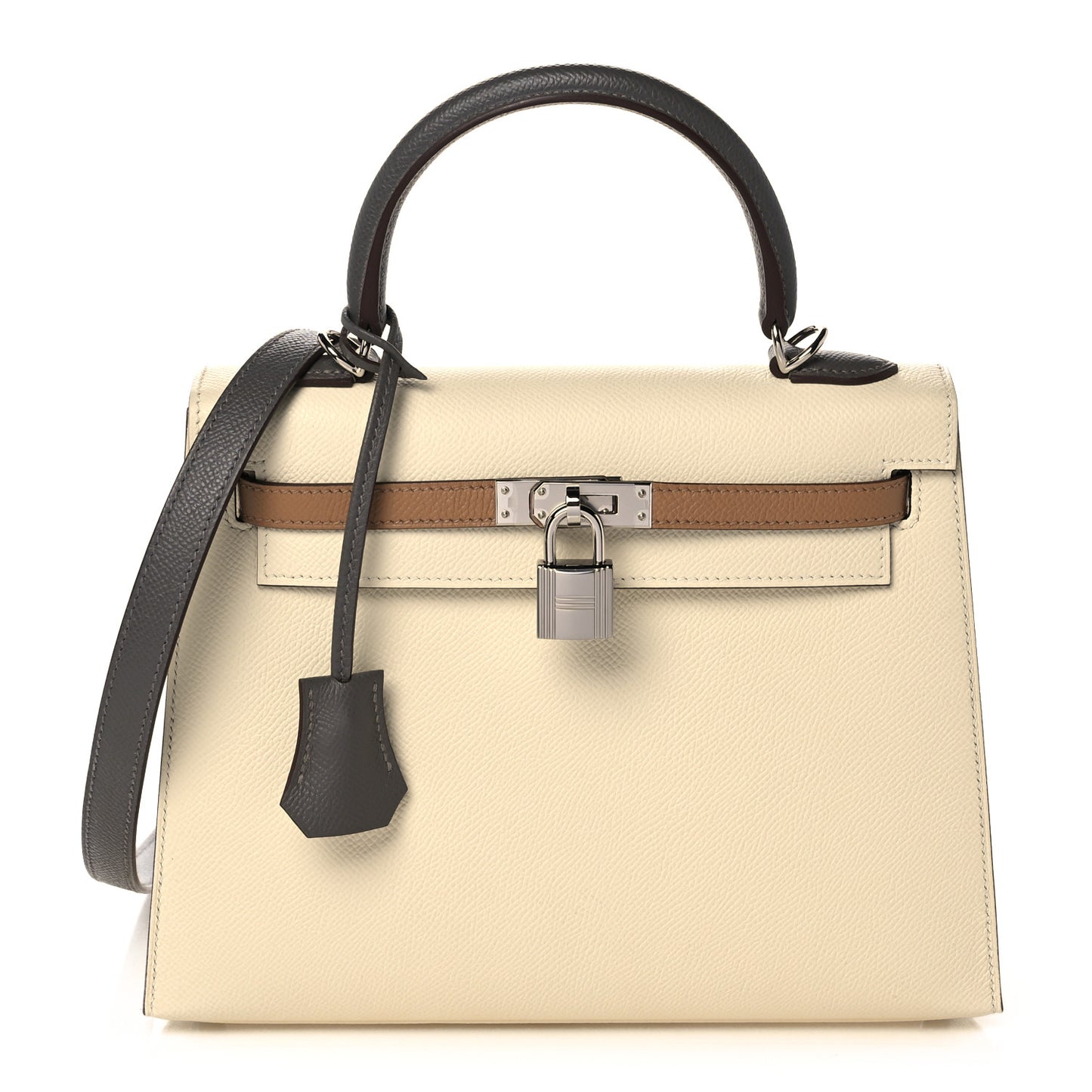 Epsom Tri-Color Kelly Sellier 25 Nata Chai Gris Meyer