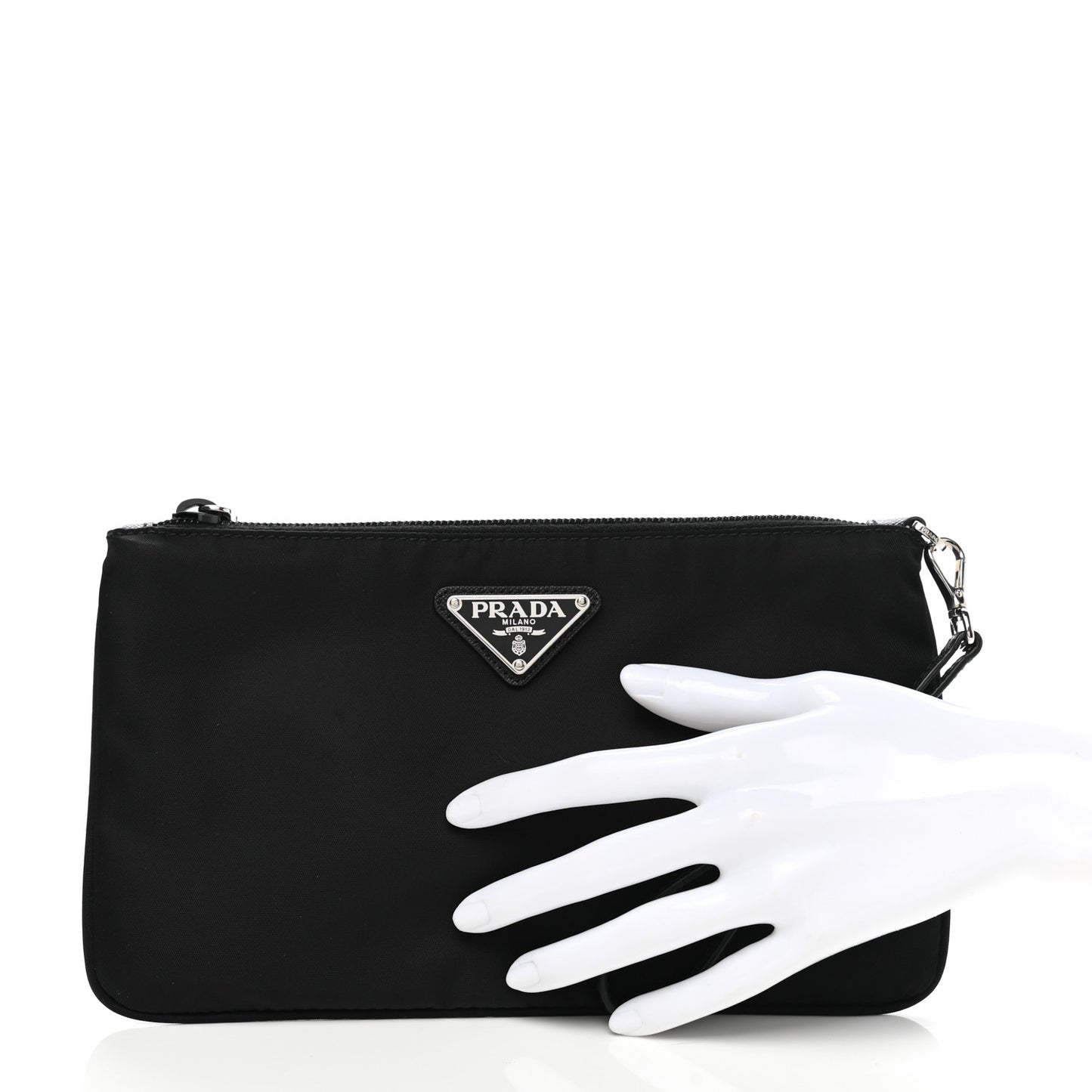 Tessuto Nylon Saffiano Wristlet Black