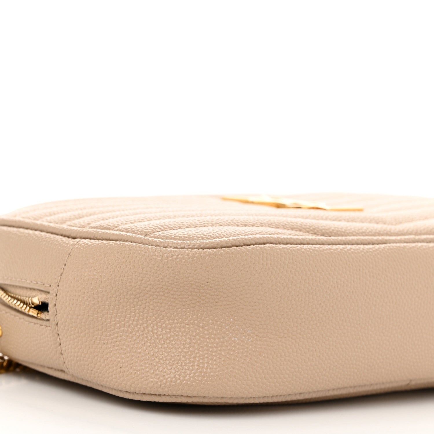 Saint Laurent Grain De Poudre Matelasse Monogram Mini Lou Camera Bag Dark Beige 9 of 11