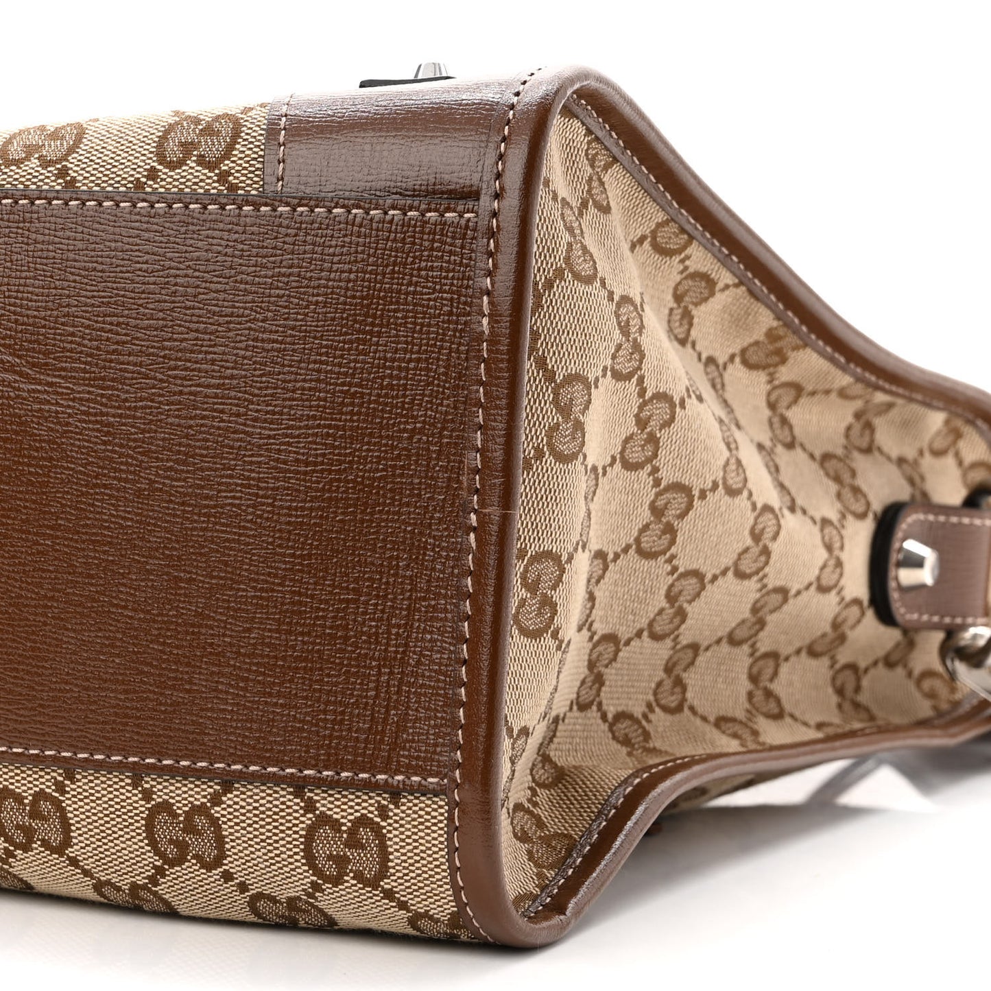 X GUCCI GG Monogram Azalea Calfskin Neo Classic Silver Hardware Medium City Beige Ebony Brown Sugar