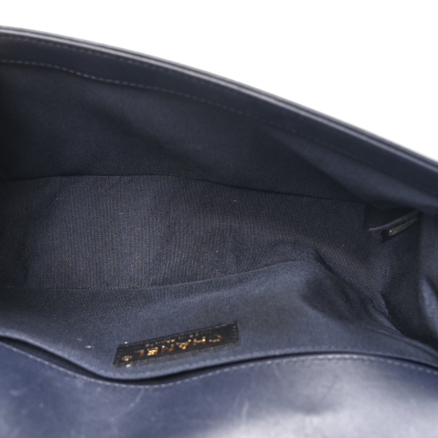 Lambskin Quilted Medium Boy Flap Dark Navy