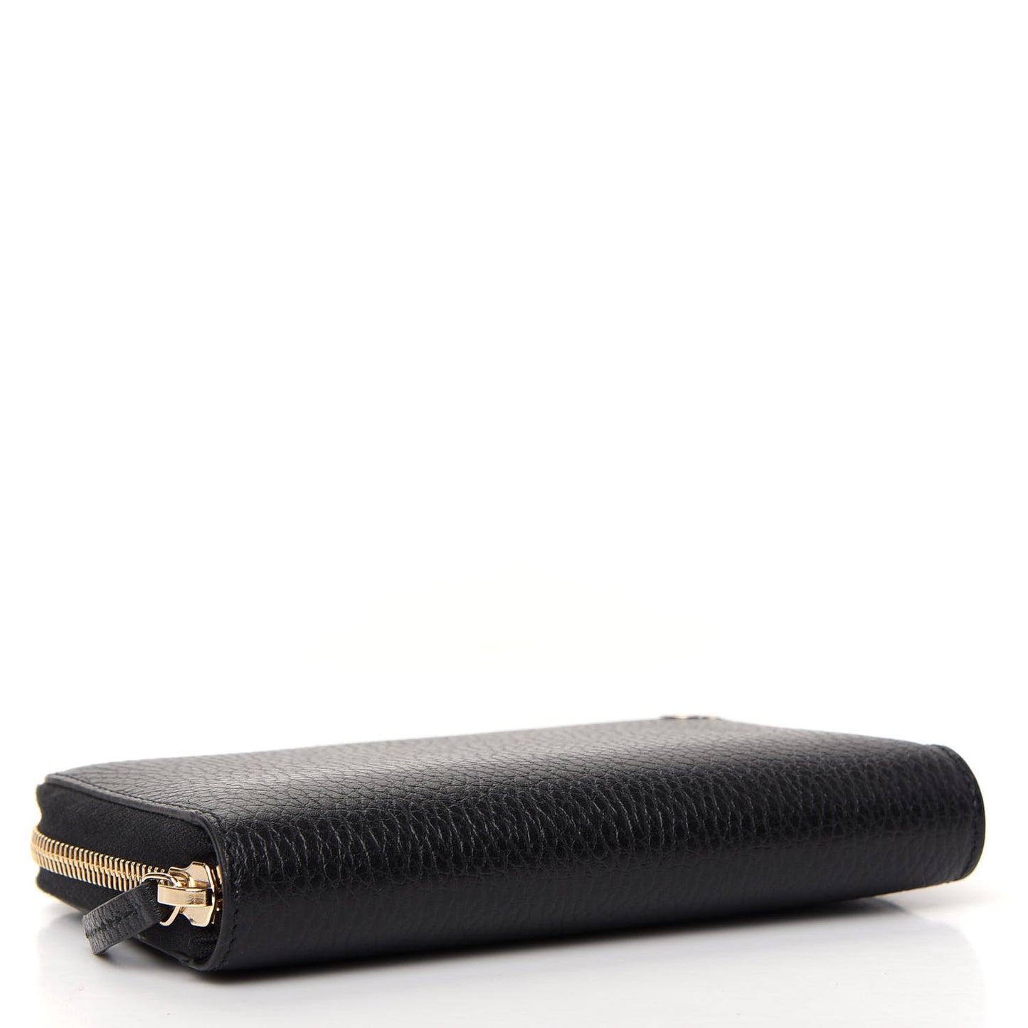 Dollar Calfskin Medium GG Zip Around Wallet Black