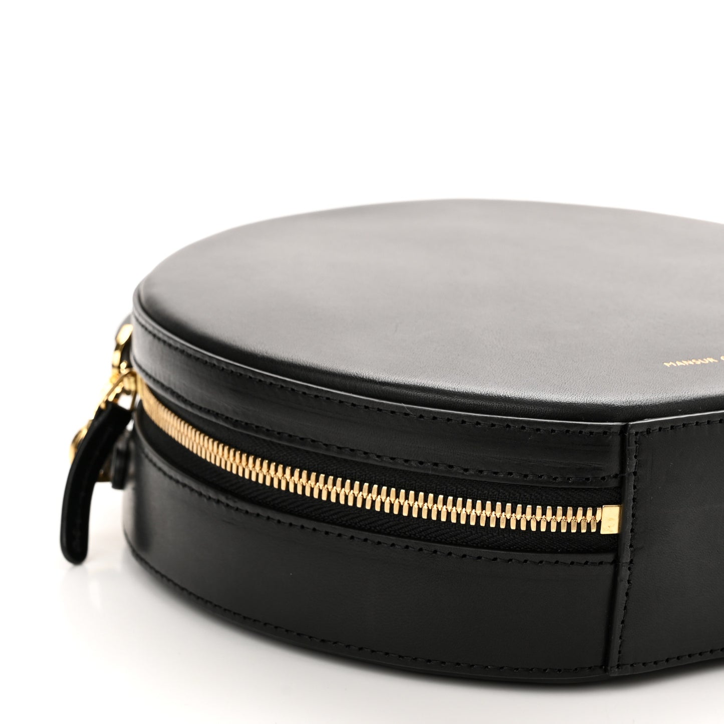 Calfskin Circle Crossbody Bag Black