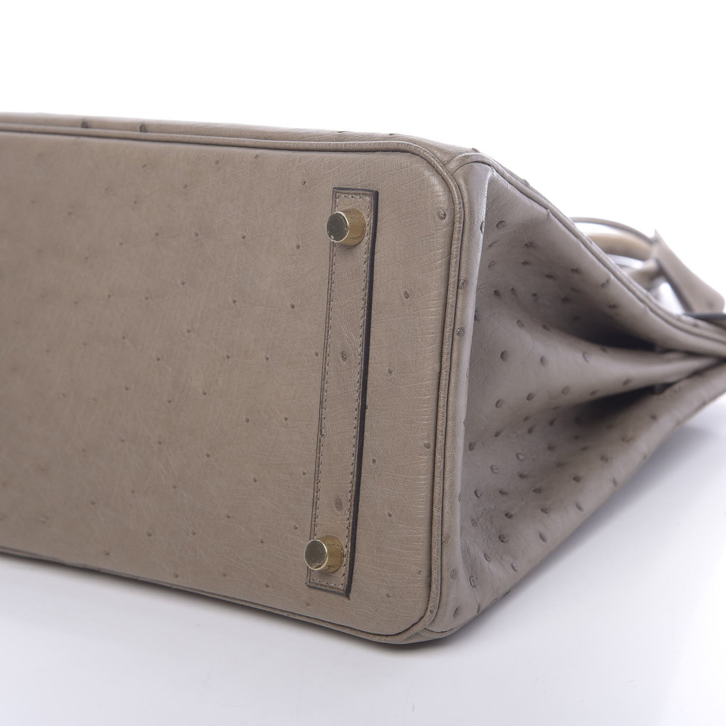 Ostrich Birkin 30 Gris Asphalte