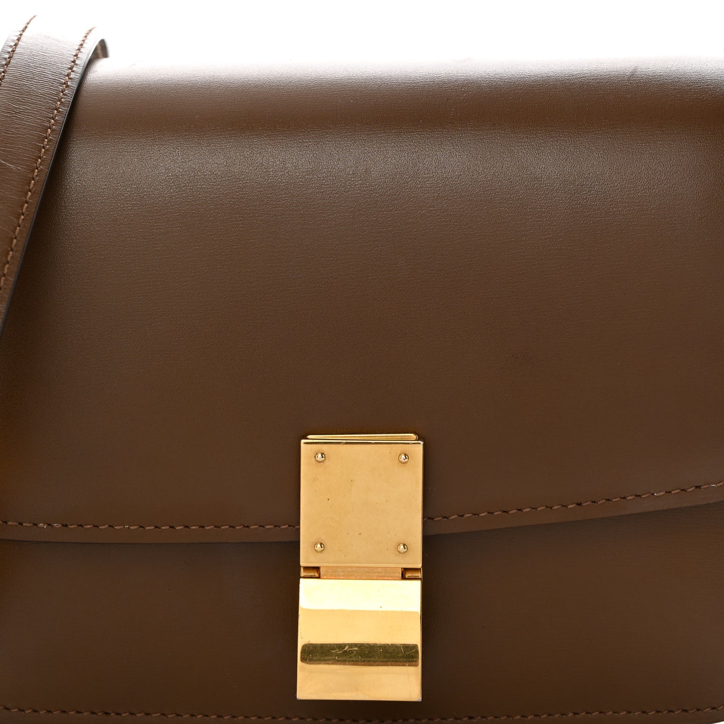 Smooth Calfskin Small Classic Box Flap Bag Camel