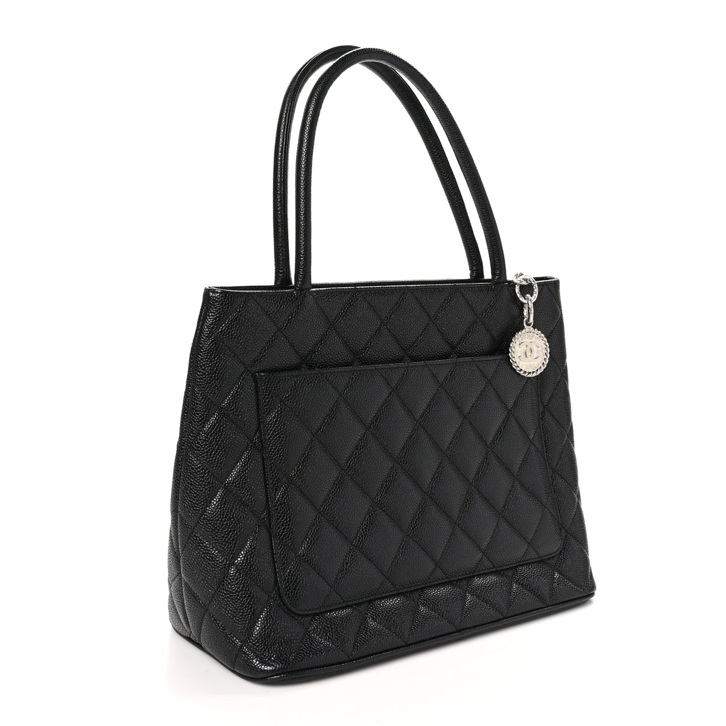 Caviar Quilted Medallion Tote Black